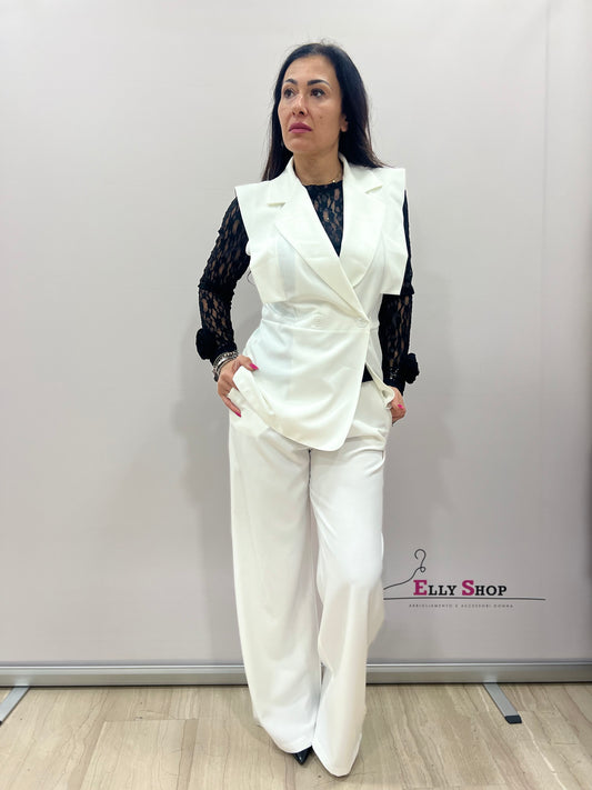 Completo donna elegante gilet e palazzo