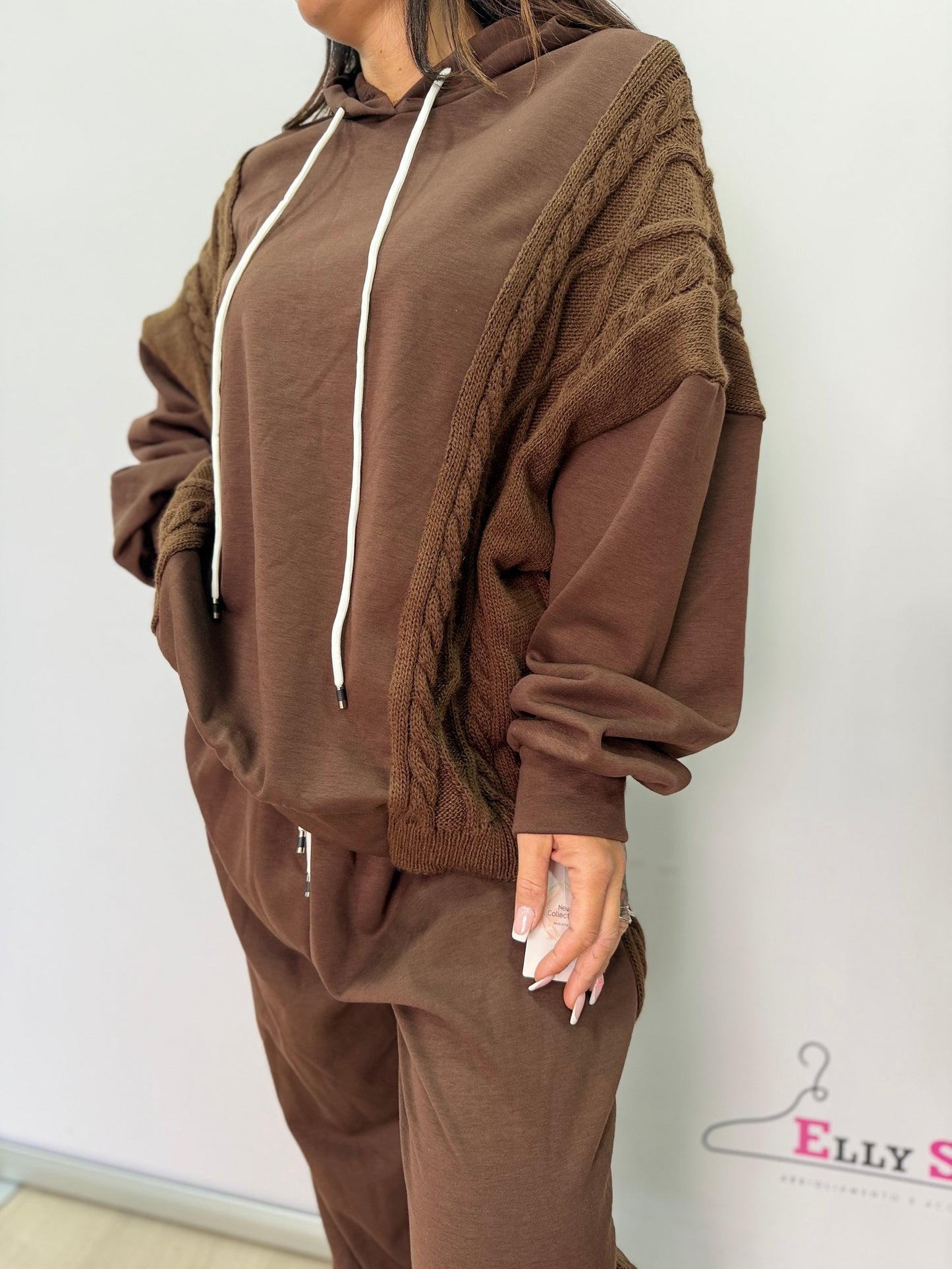 Completo donna curvy felpa e pantalone casual