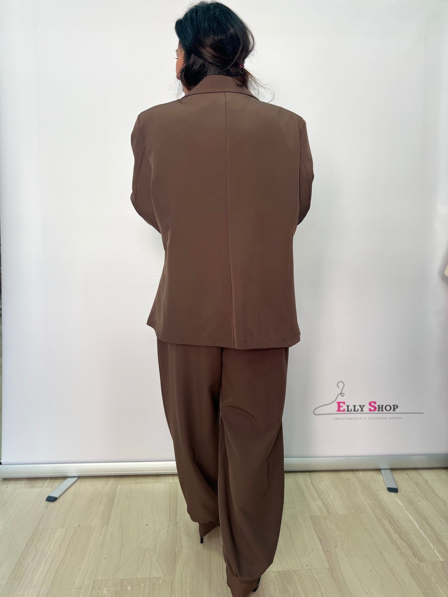 Tailleur curvy donna blazer e pantalone elegante