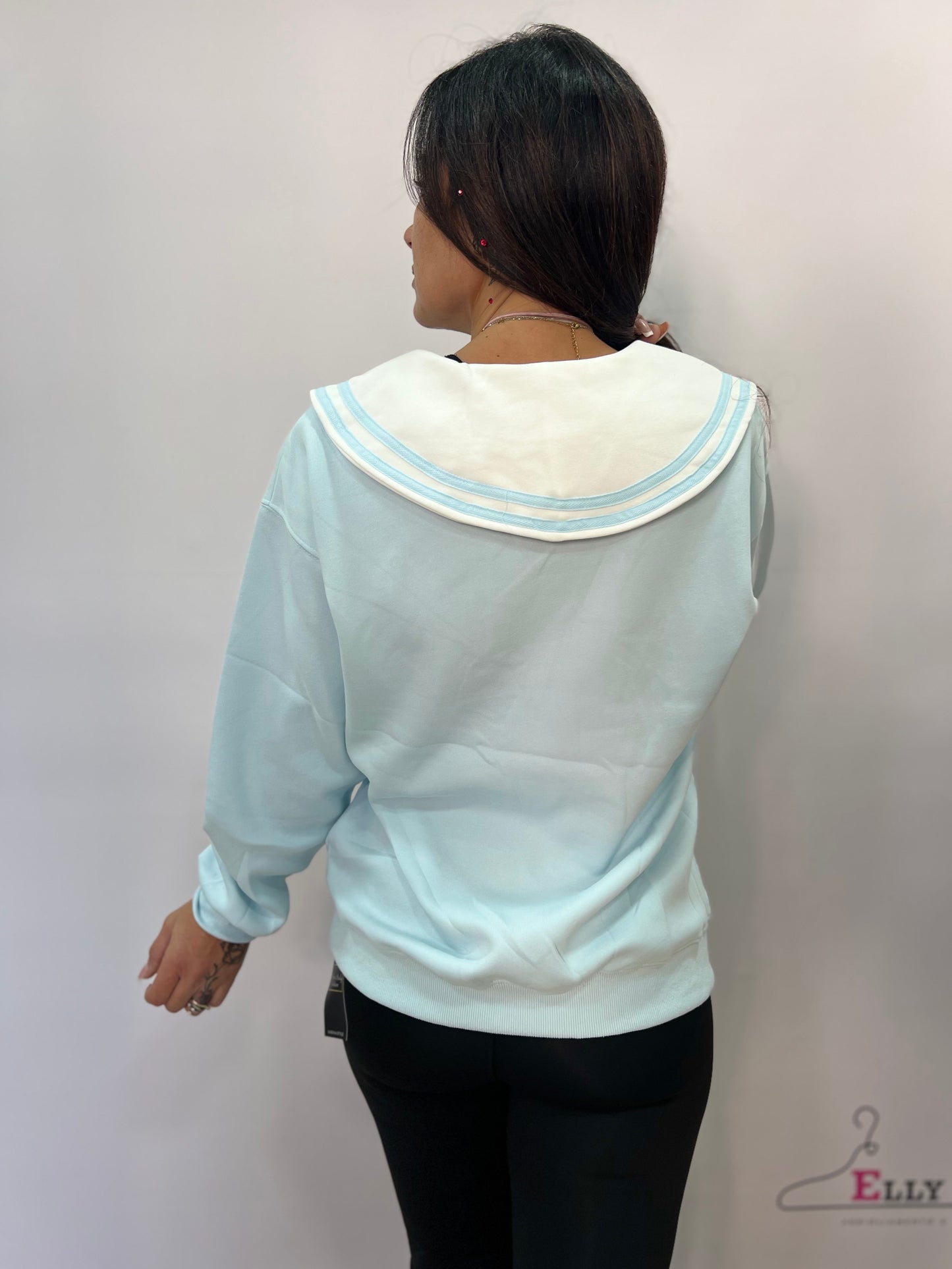 Felpa donna sailor con ricamo orsetto