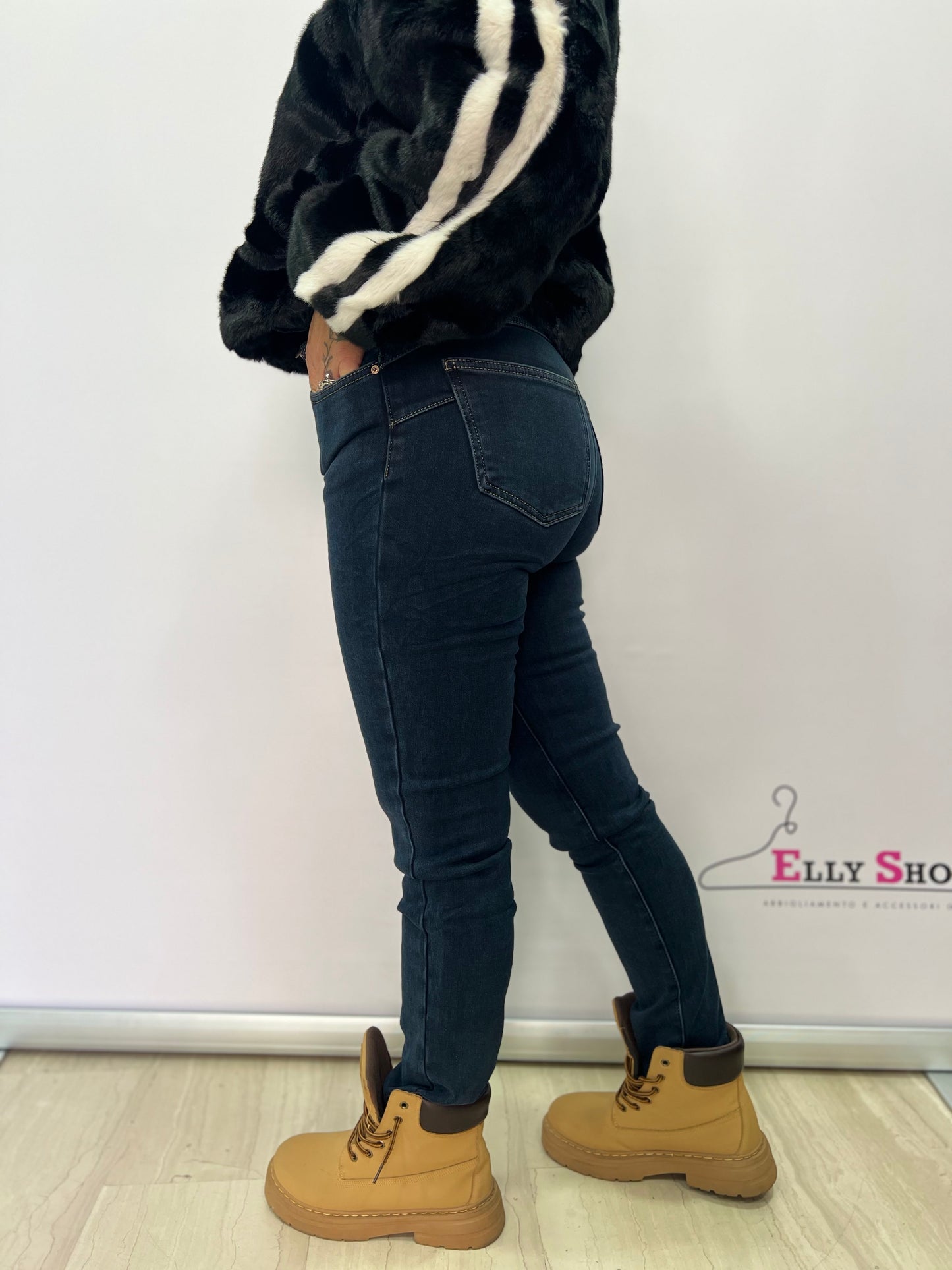 Jeans donna vita alta elasticizzati blu fino a taglia 52