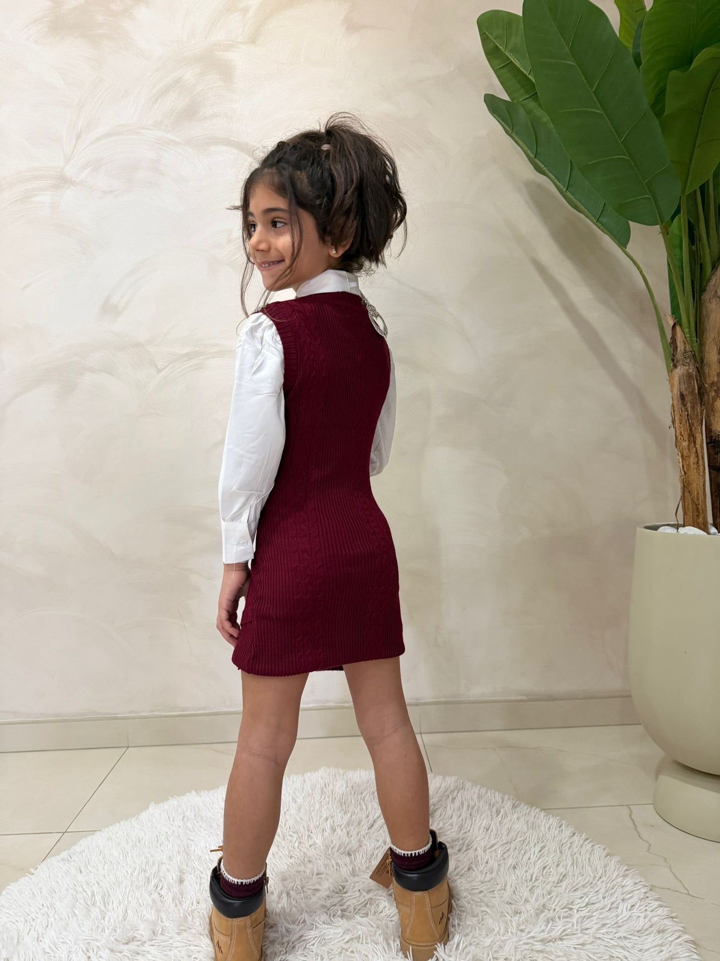 Completo elegante bambina abito e camicia