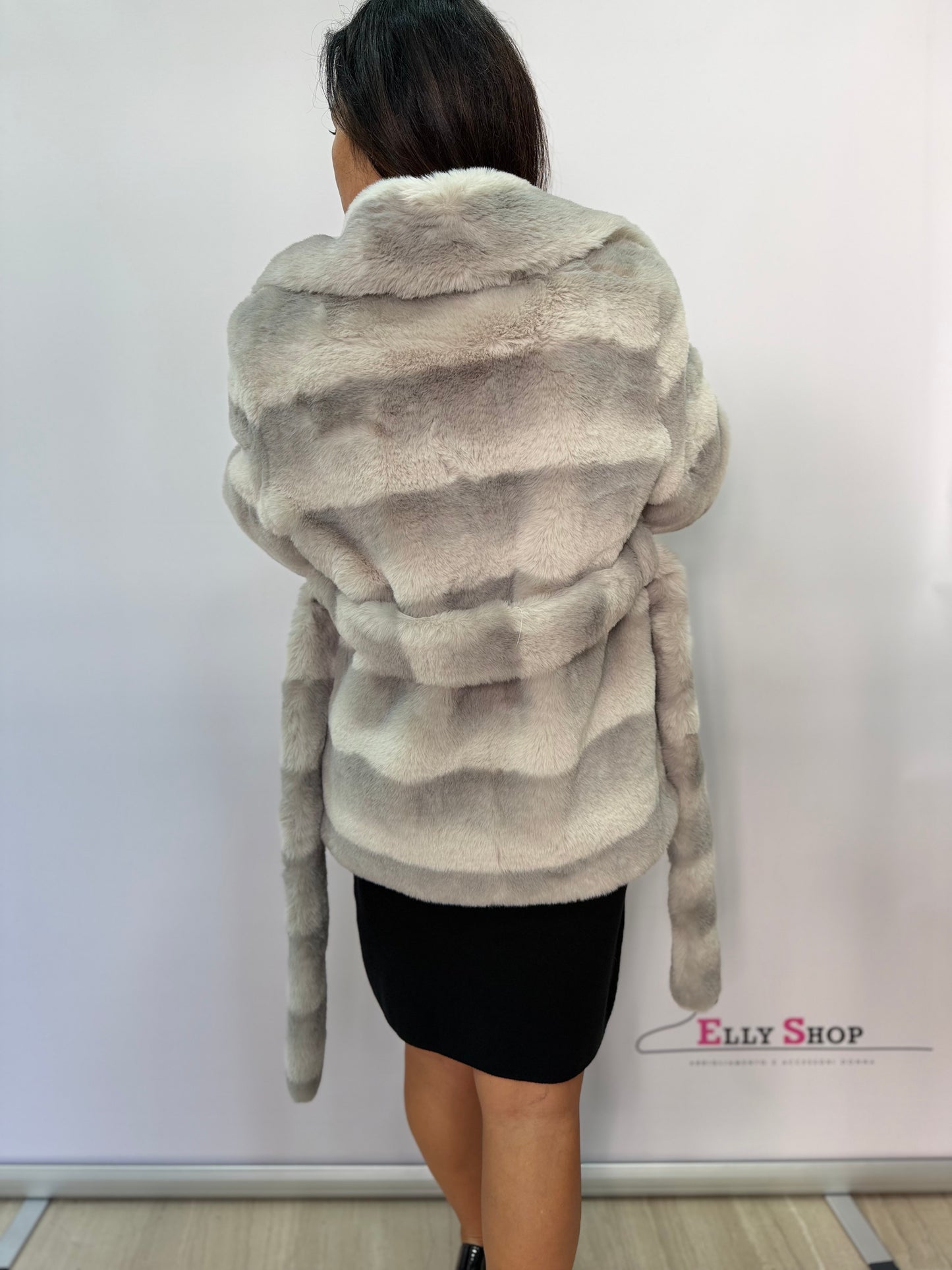 Giacca pelliccia sintetica donna elegante