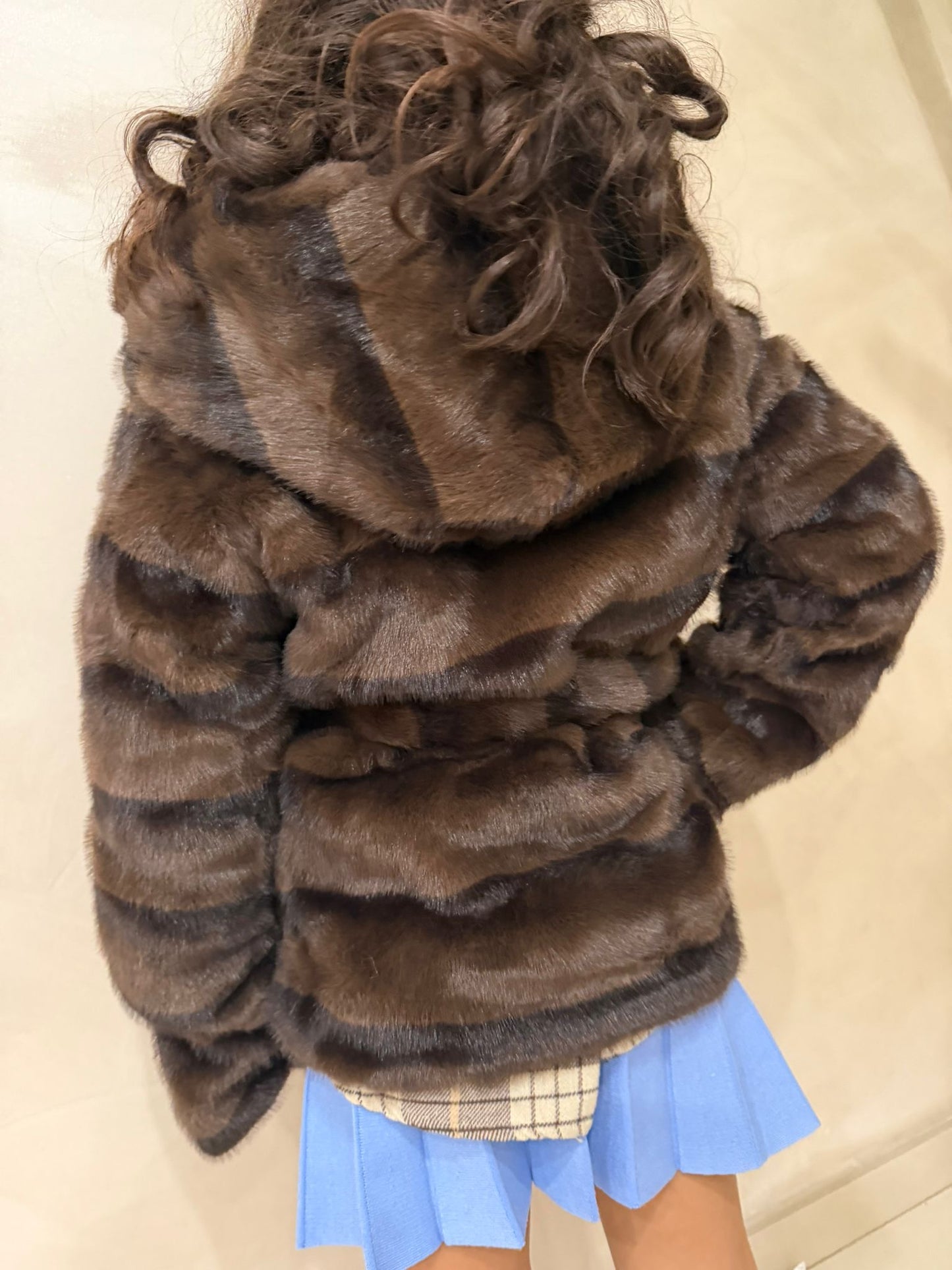 Pelliccia ecologica bambina marrone