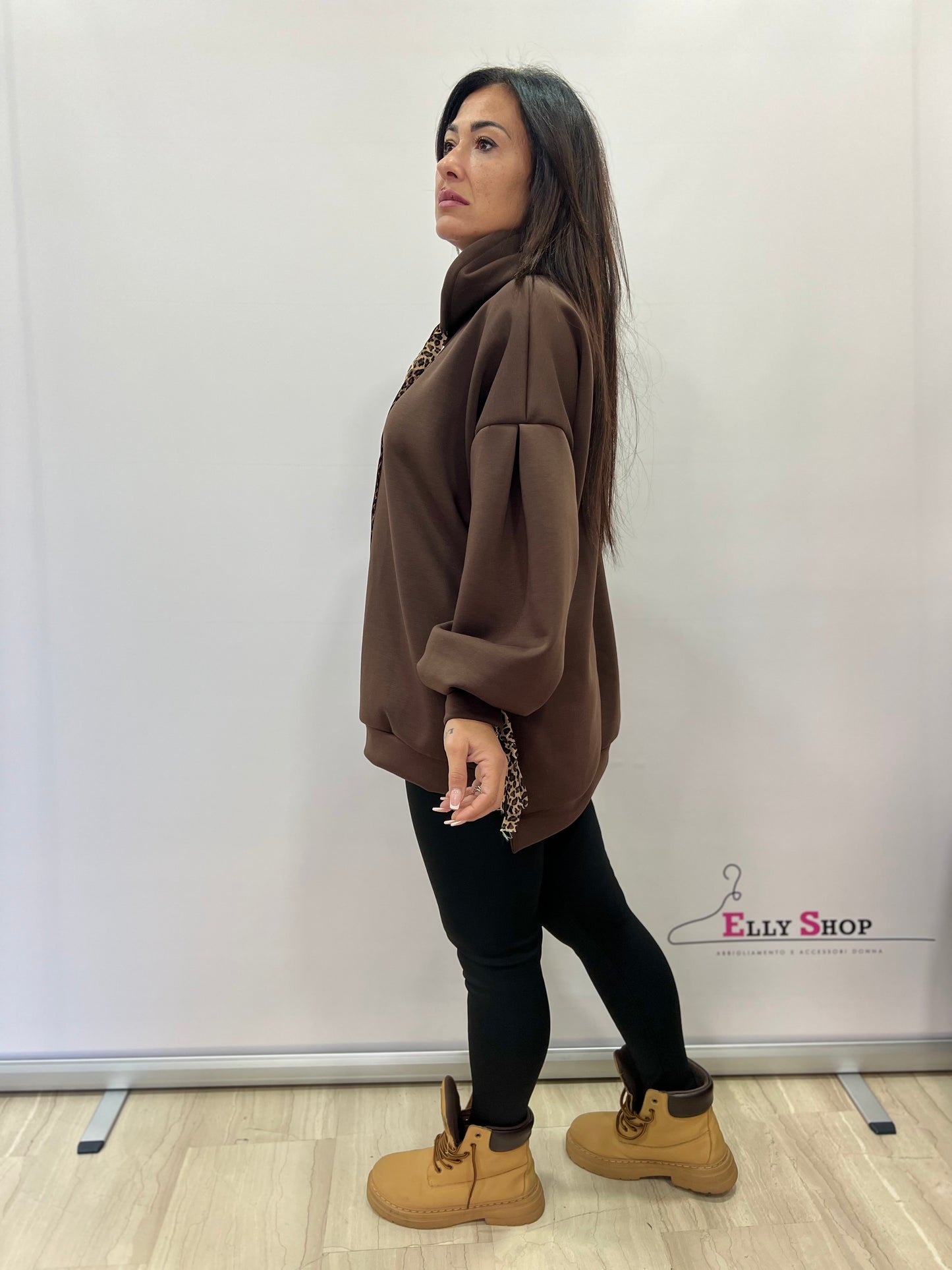 Completo felpa oversize con leggings donna