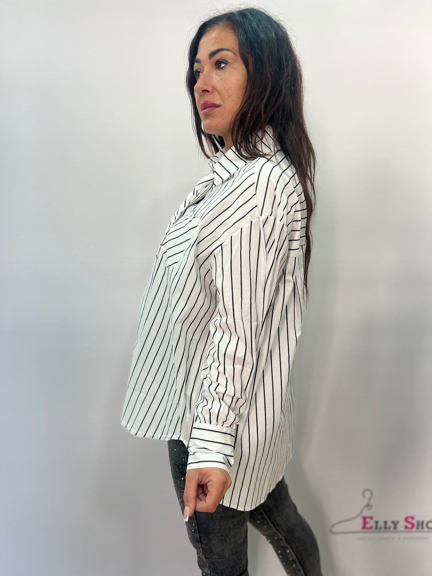 Camicia oversize donna a righe elegante