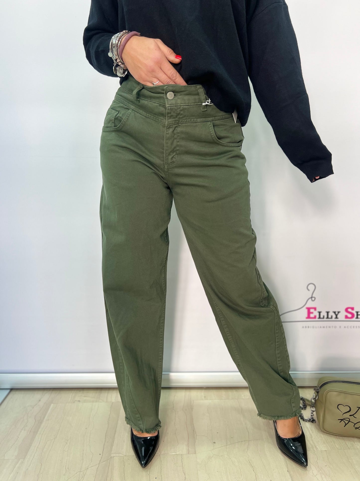 Jeans donna vita alta balloon