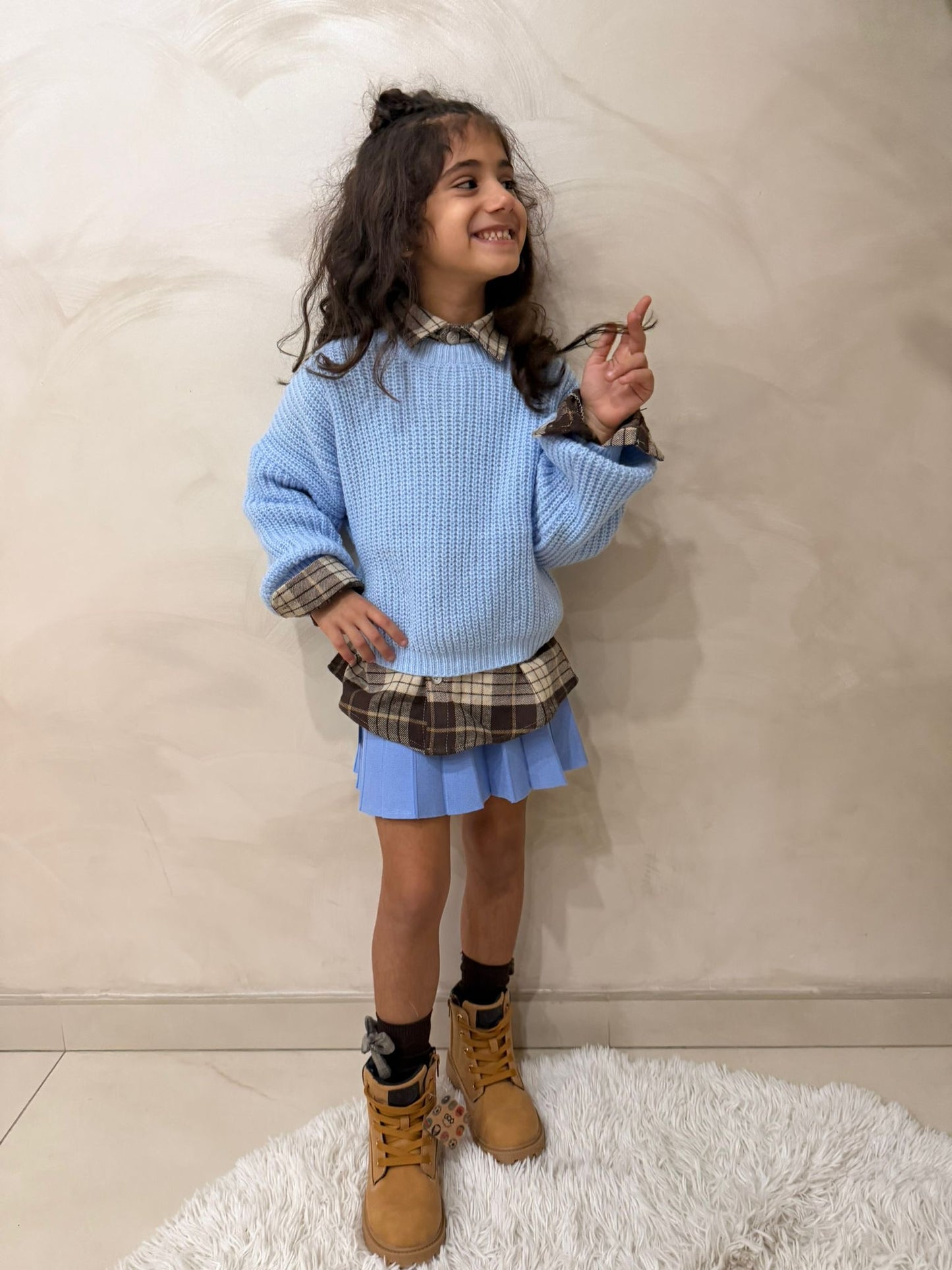 Gonna plissettata bambina polvere