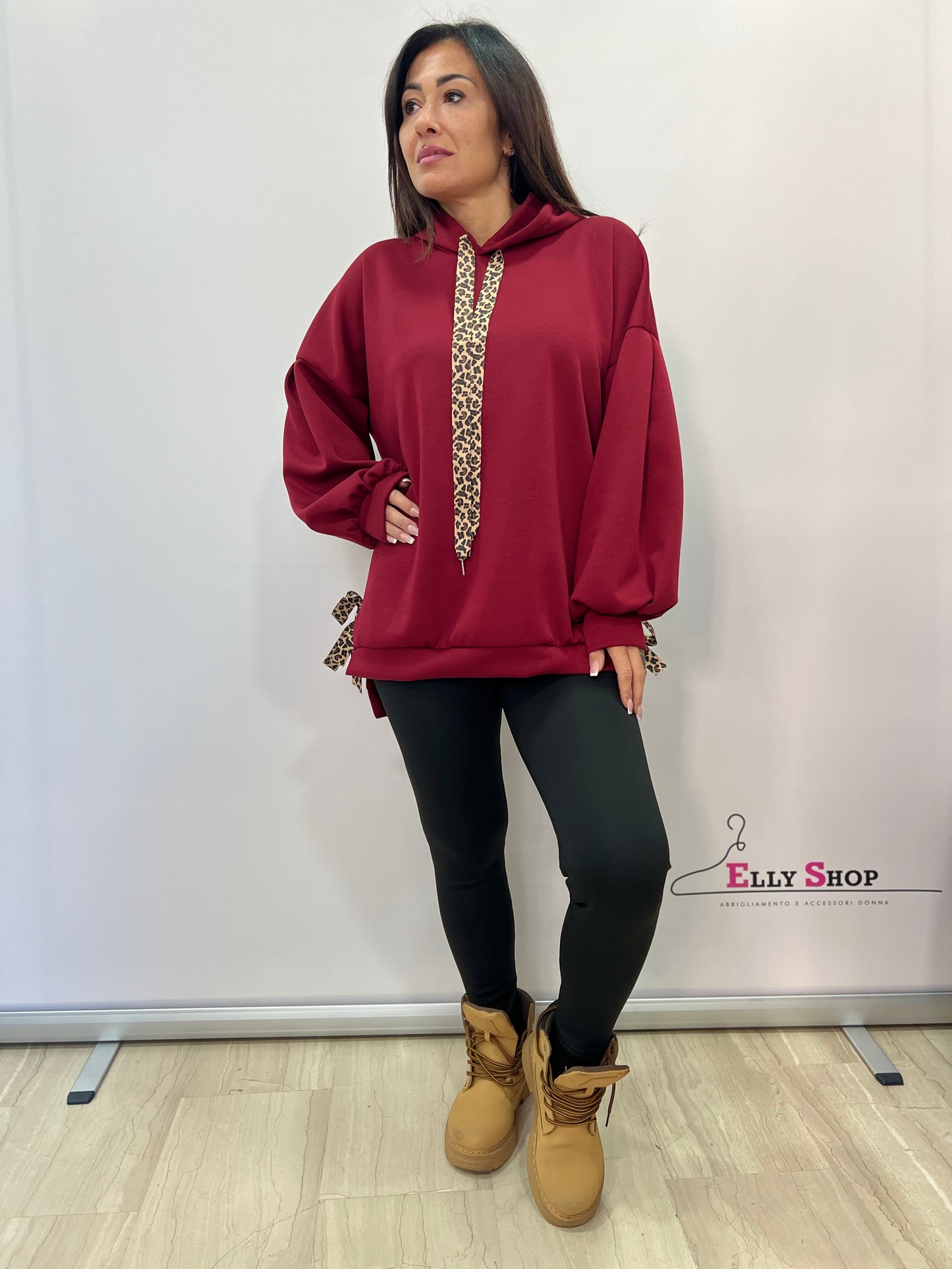 Completo felpa oversize con leggings donna