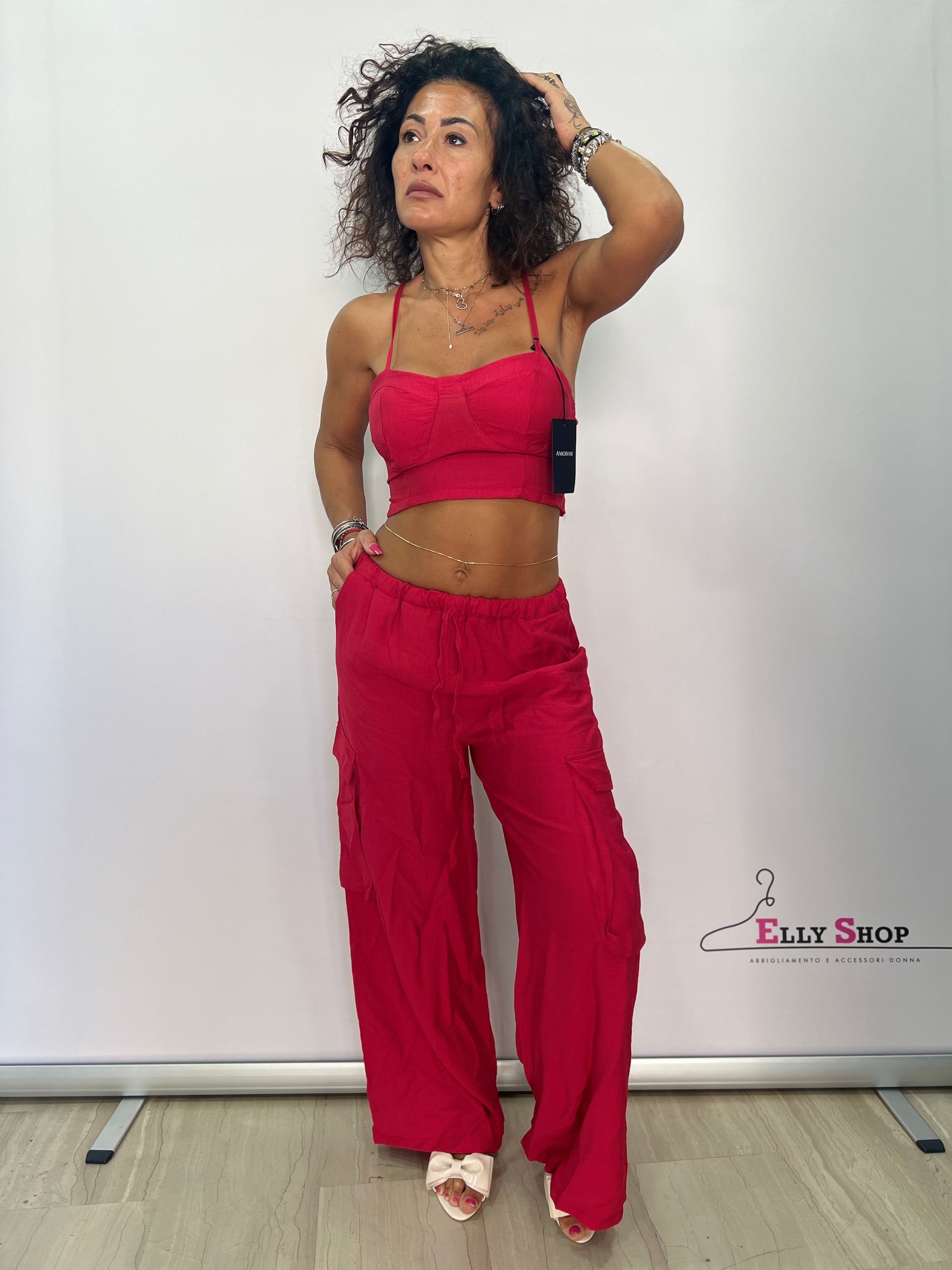 Completo Donna Cargo Top e Pantalone Palazzo