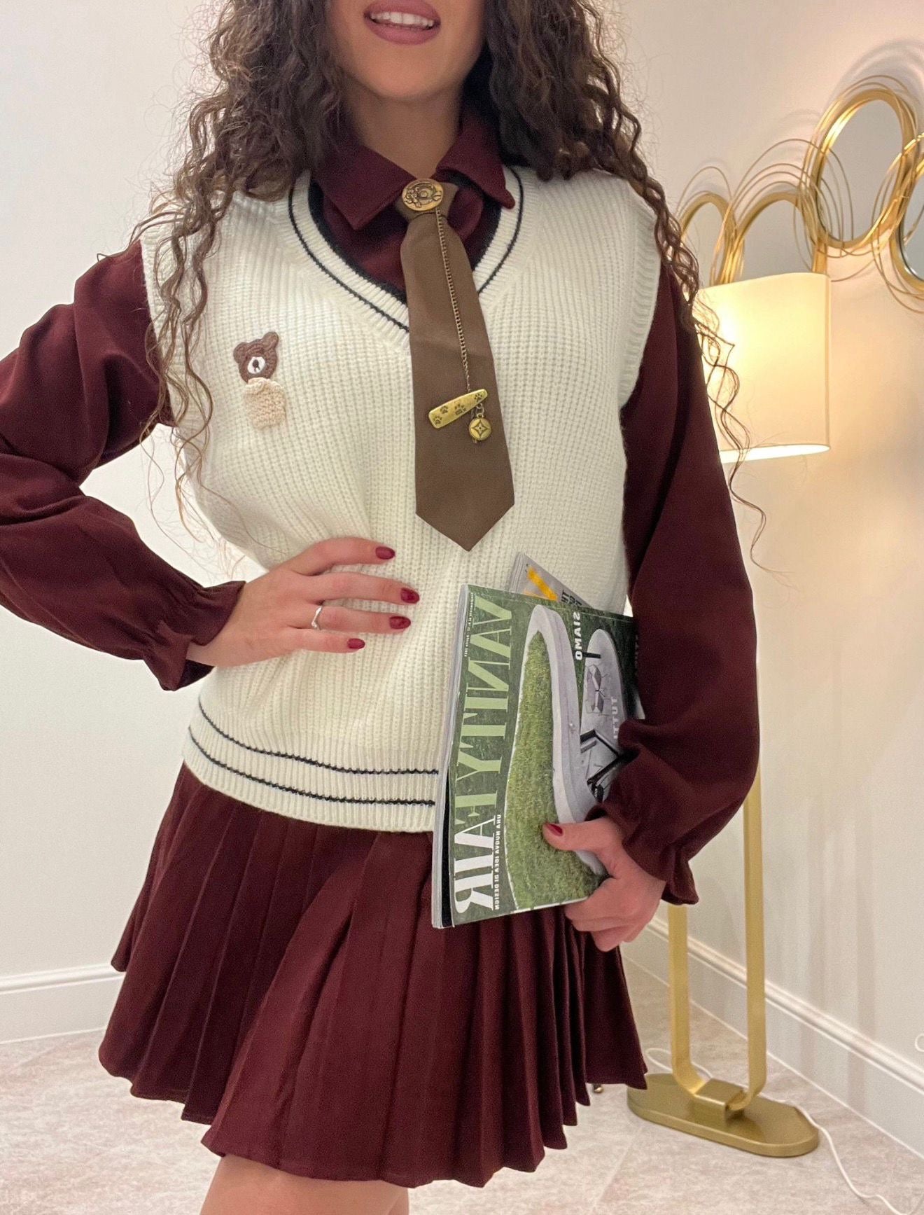 Vestito donna con maglioncino integrato