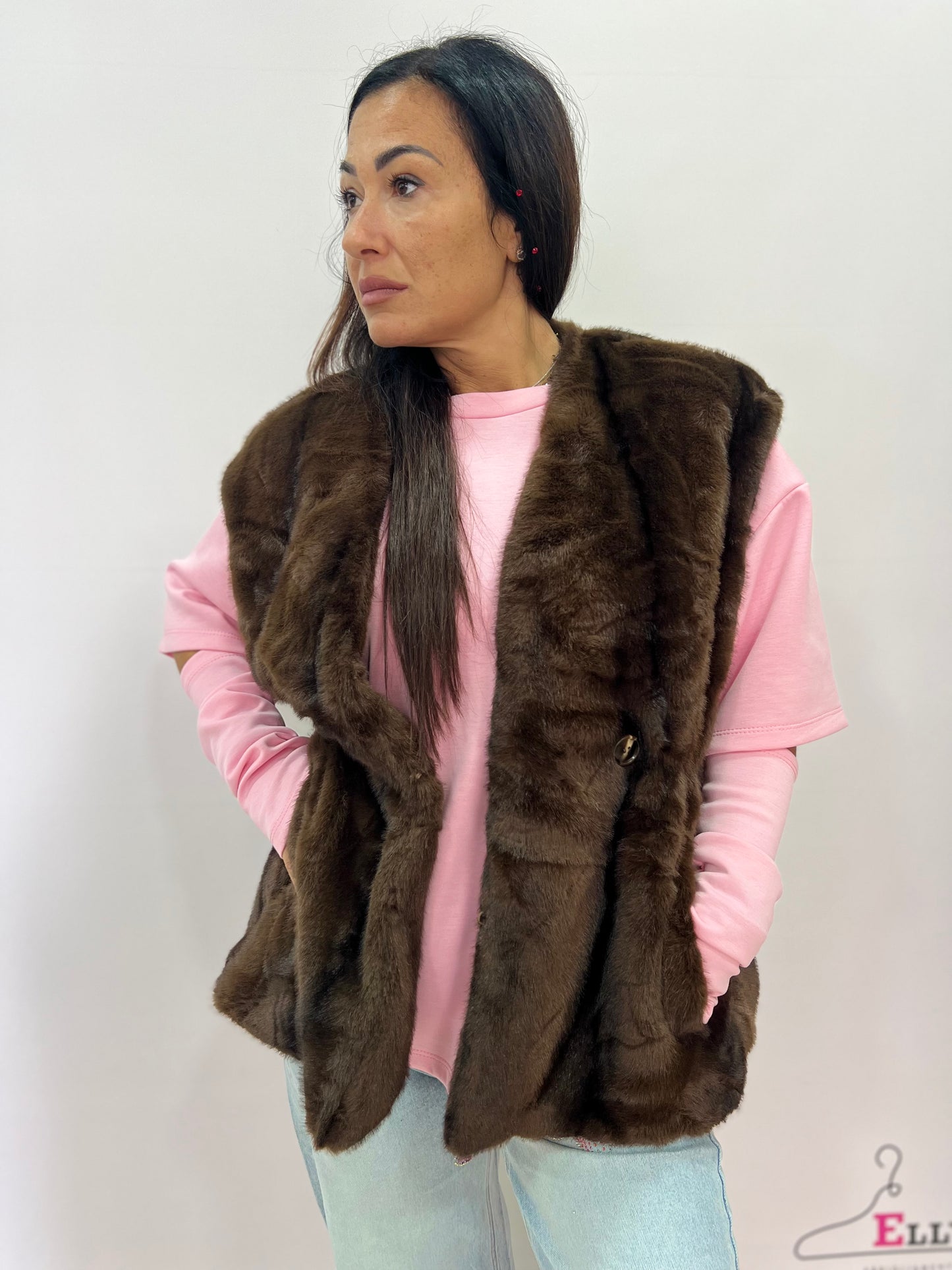 Gilet ecopelliccia marrone donna – caldo e versatile