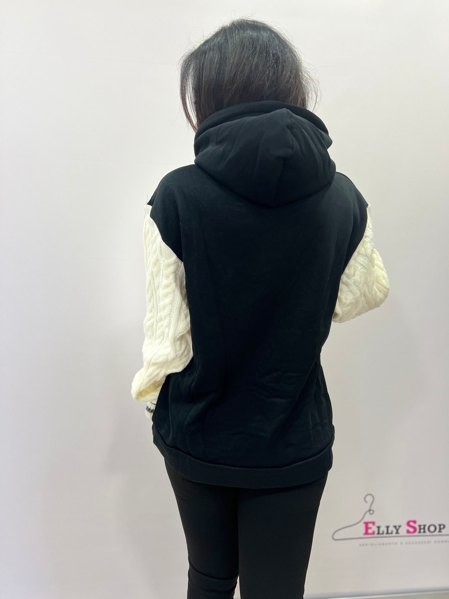 Felpa oversize donna con cappuccio e stampa