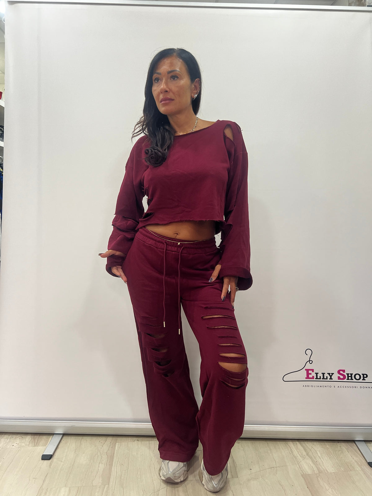 Completo Donna Destroyed Urban con Pantalone Palazzo