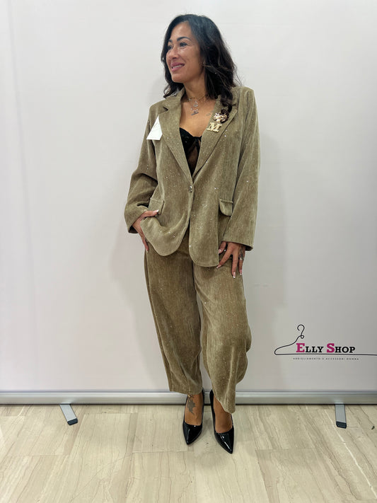 Completo donna elegante glitter two-piece