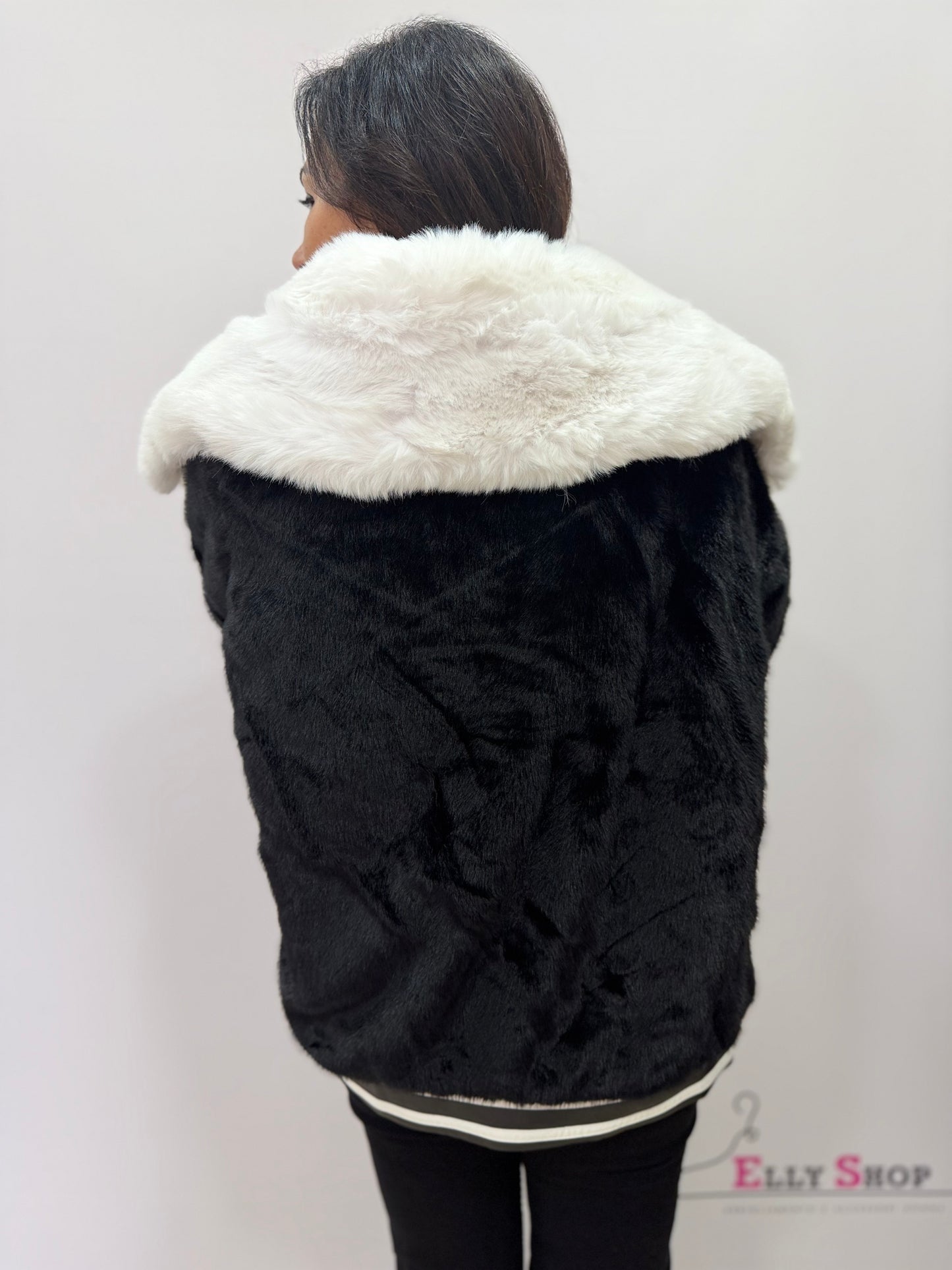 Giacca pelliccia ecologica donna cinturini