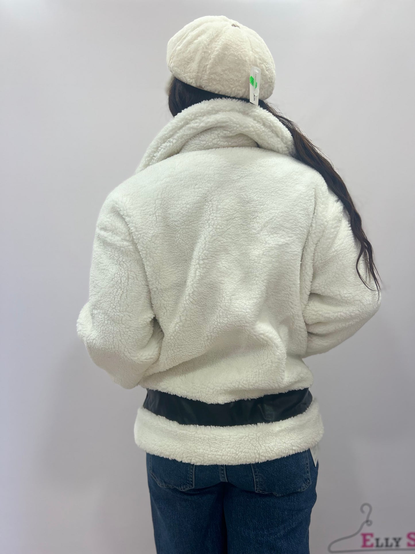 Giacca teddy donna con ecopelle montone