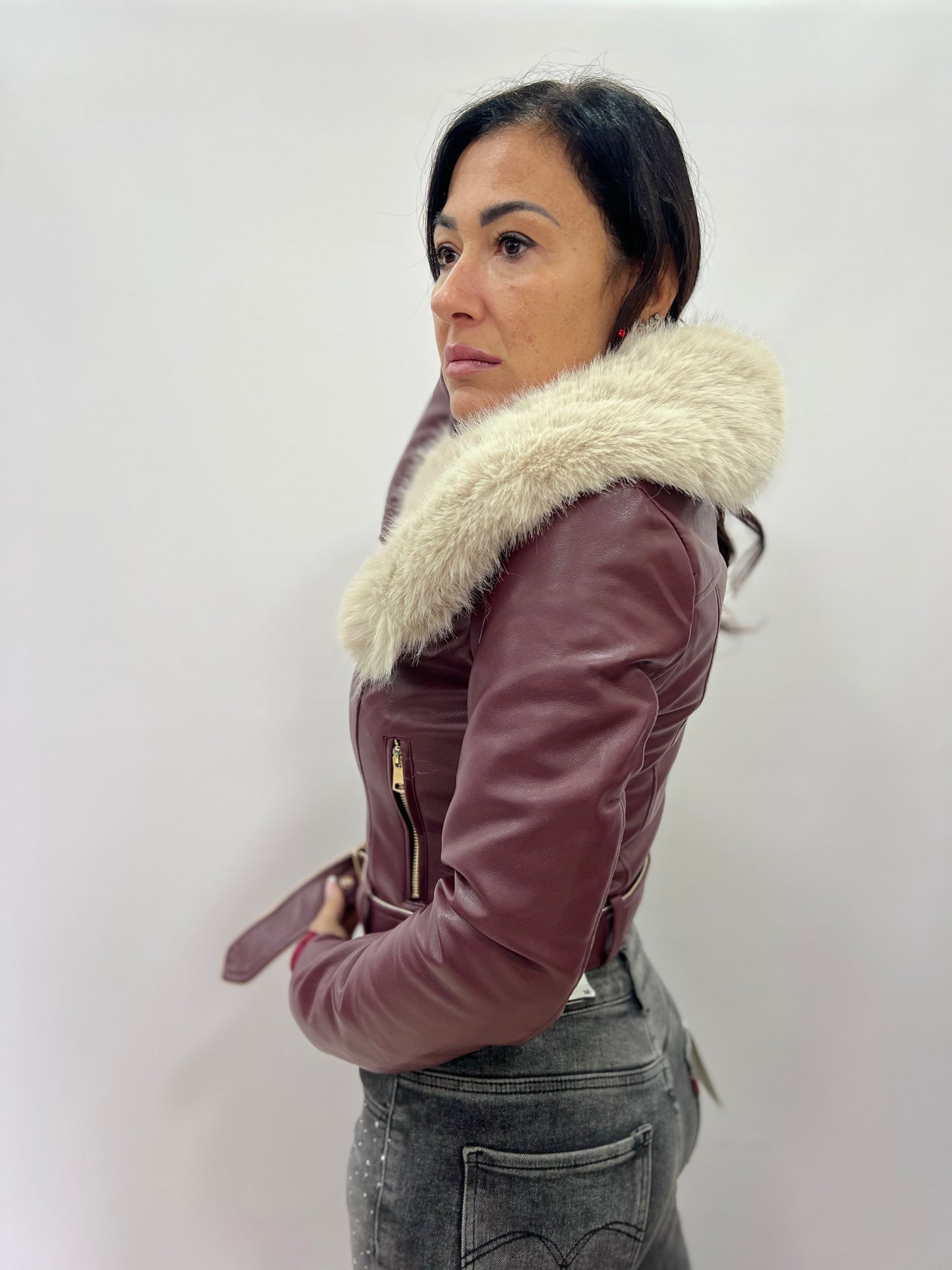 Chiodo donna con pelliccia removibile