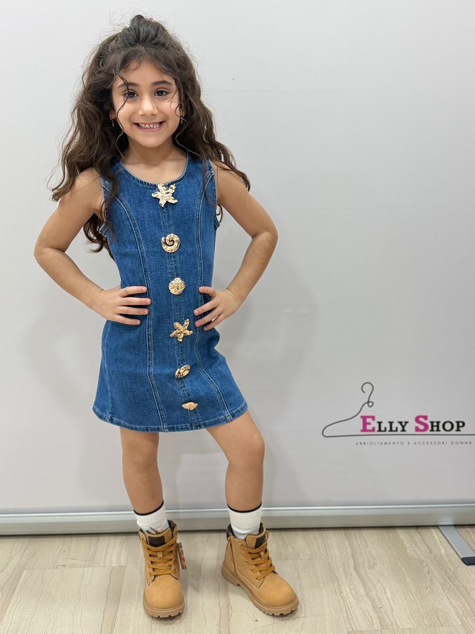 Vestito smanicato bambina con zip