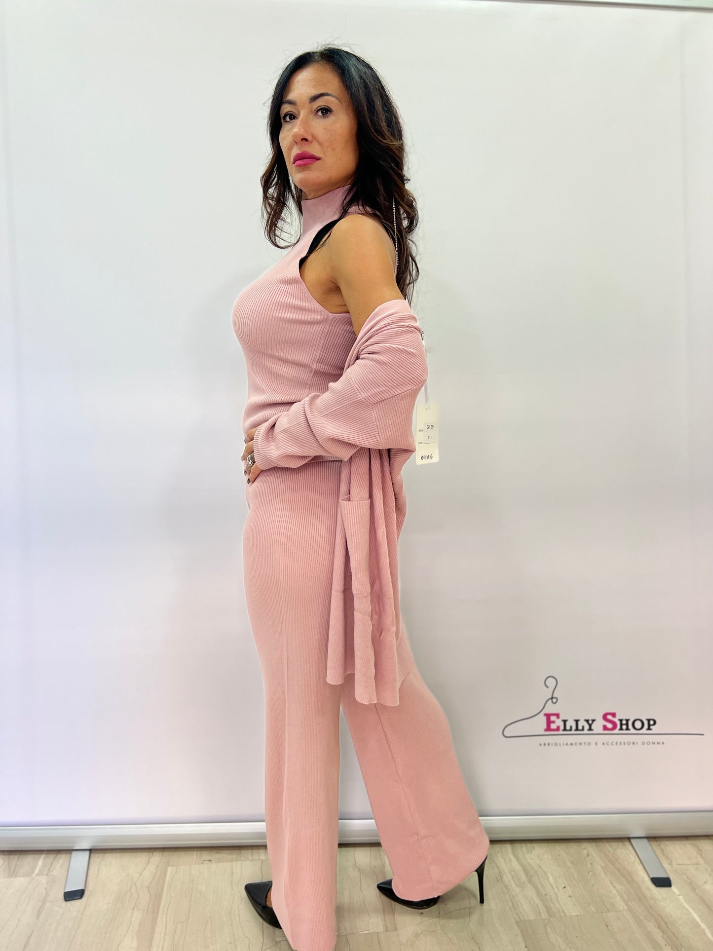 Completo donna 3 pezzi in maglia elegante