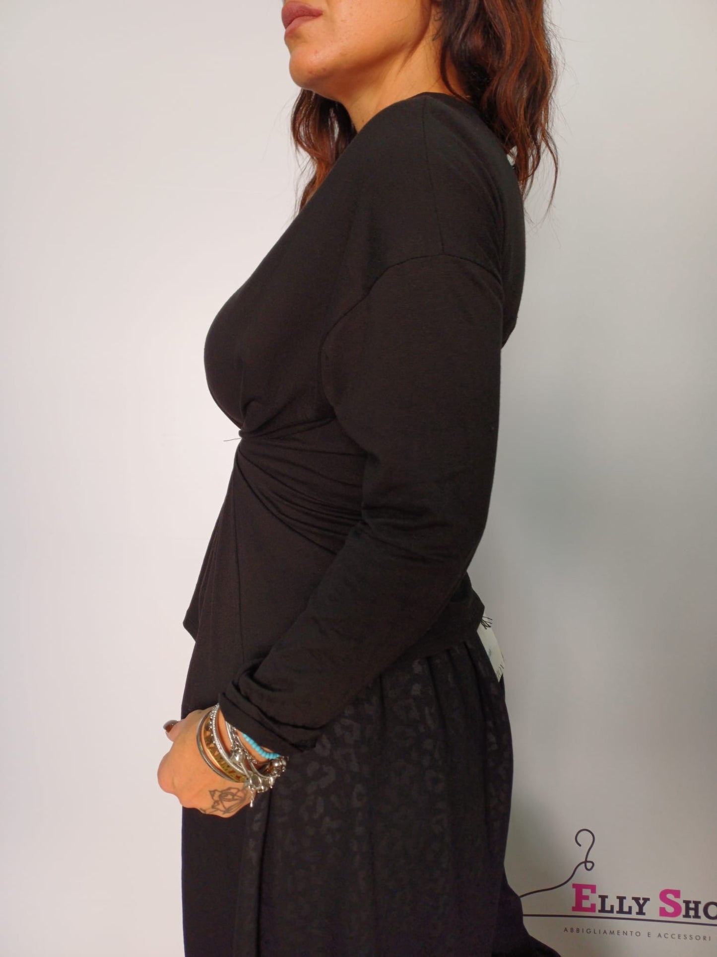 Blusa con arriccio in vita donna