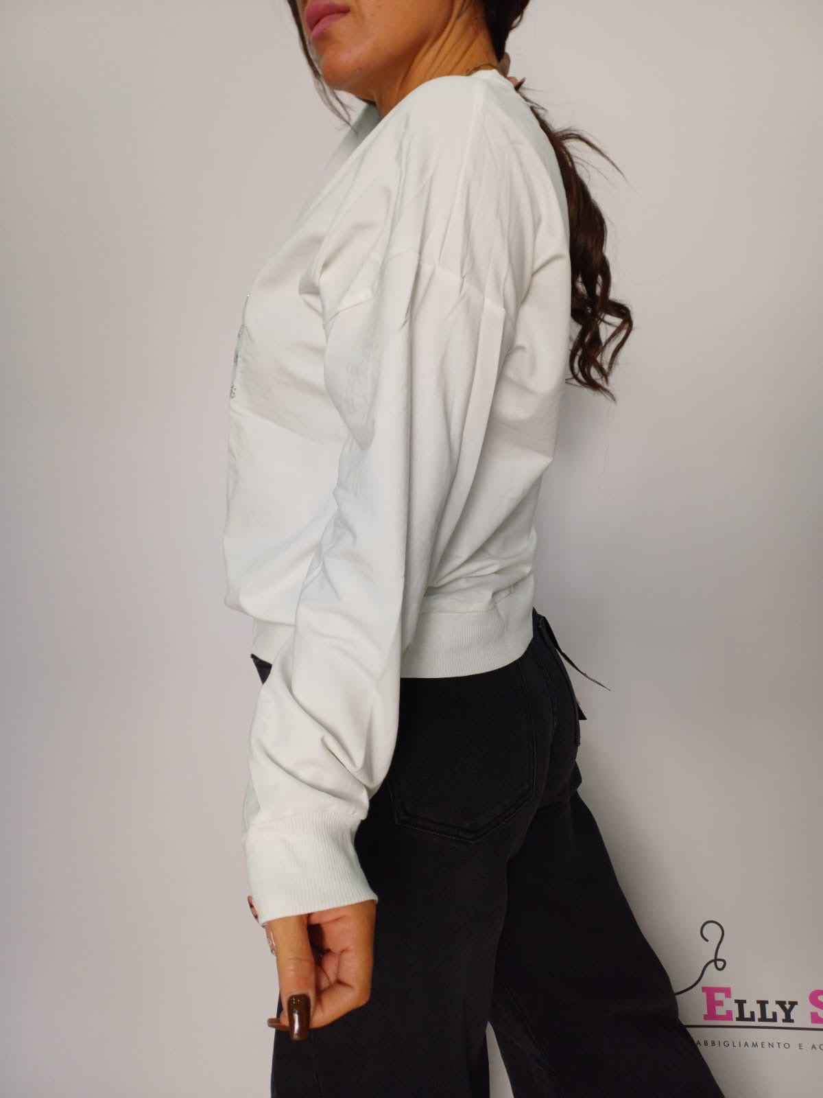 Felpa donna cuori glitterati casual