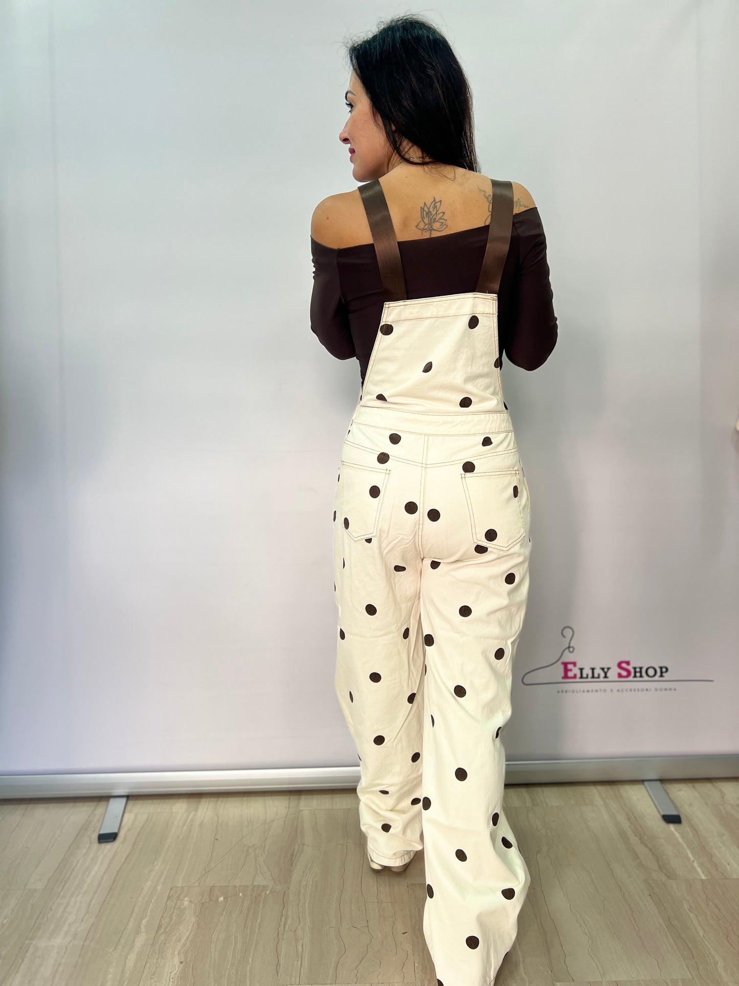 Salopette donna pois wide leg casual