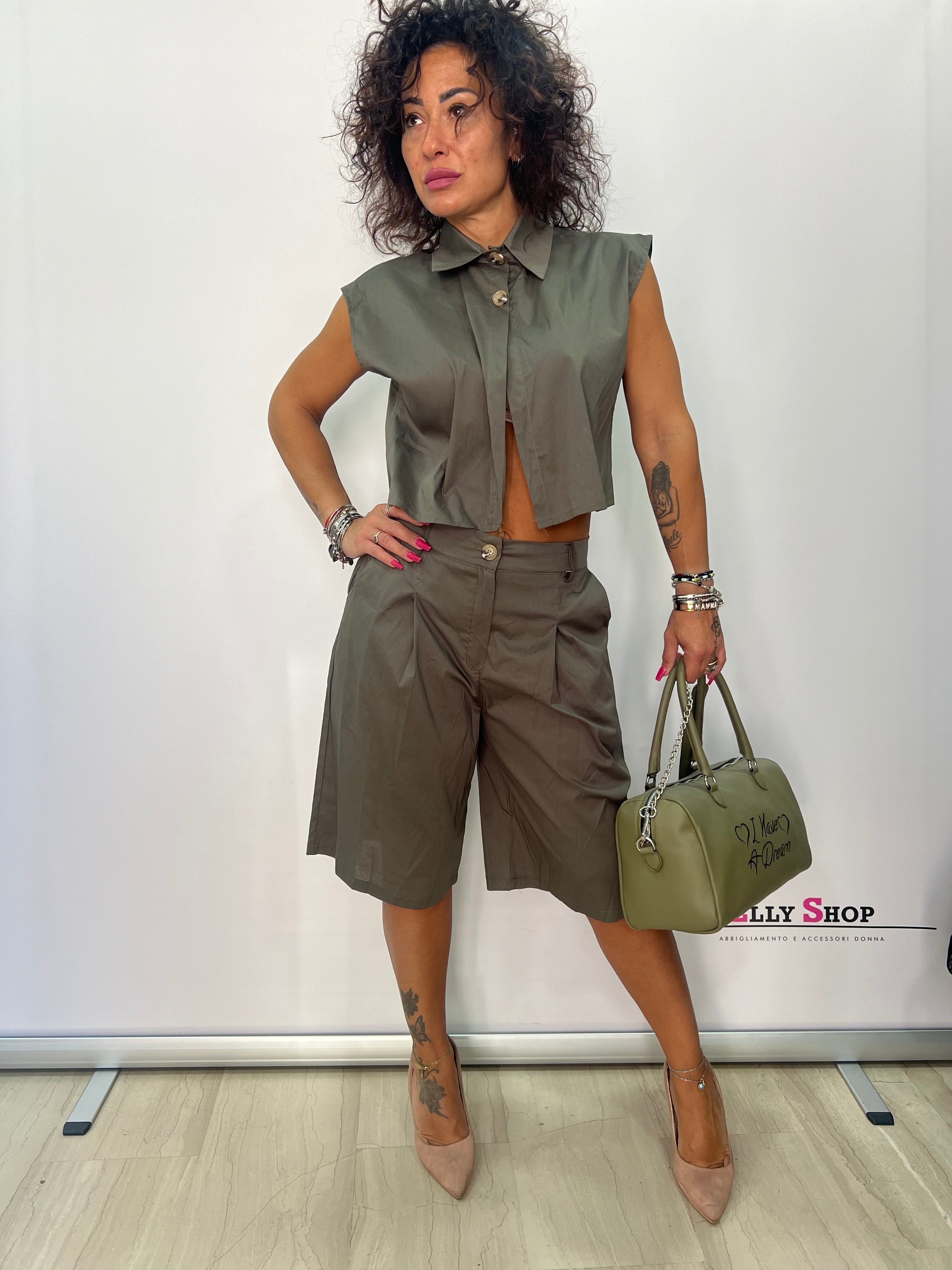 Completo Sole donna crop e bermuda estivo