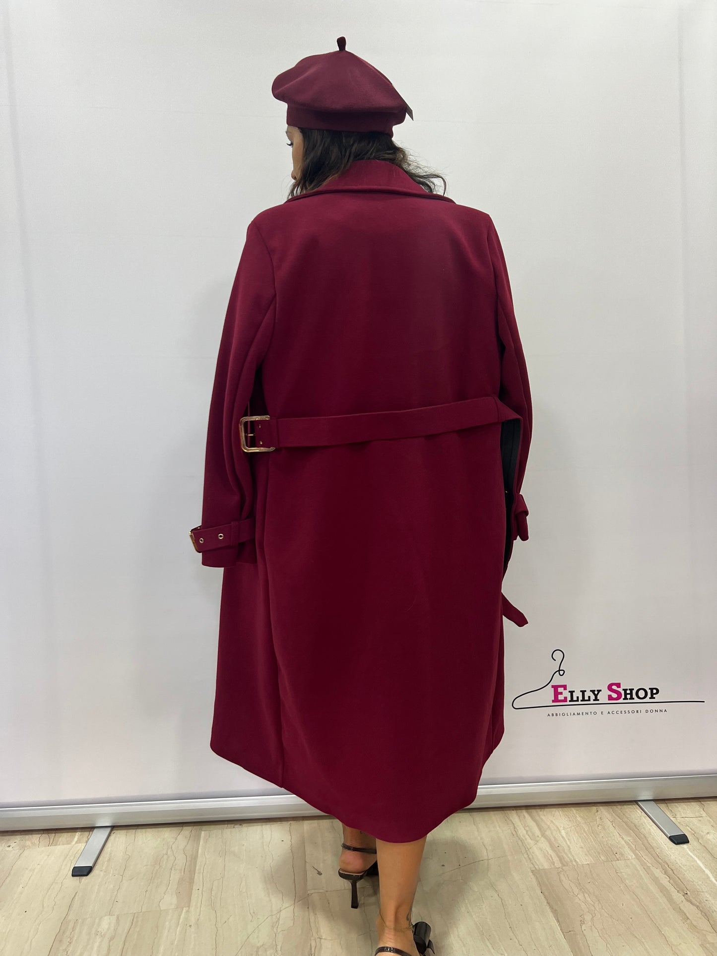 Cappotto lungo donna con cintura elegante