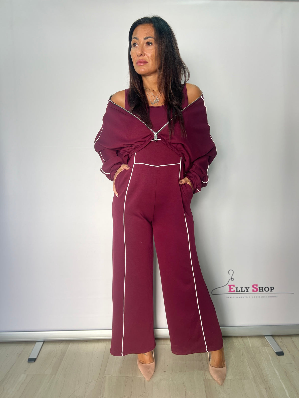 Tuta Intera Donna Nicole con Giacchetta Inclusa e Pantalone Palazzo
