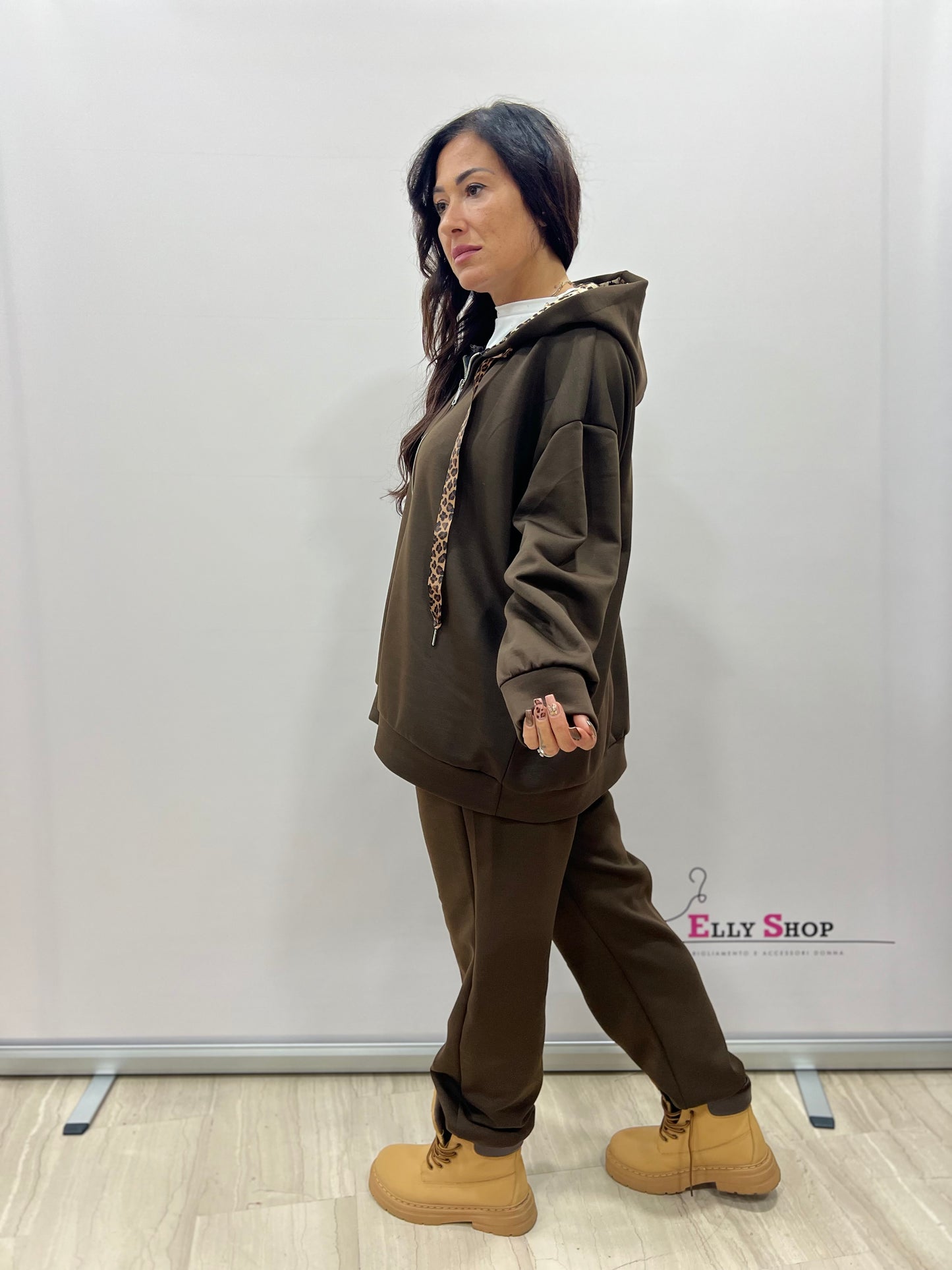 Completo curvy con cappuccio leo e brillantini