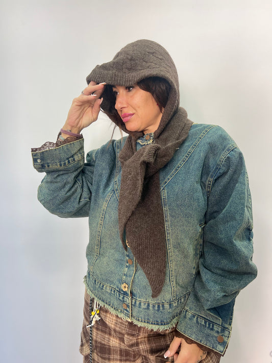 Giubbino denim donna effetto vintage