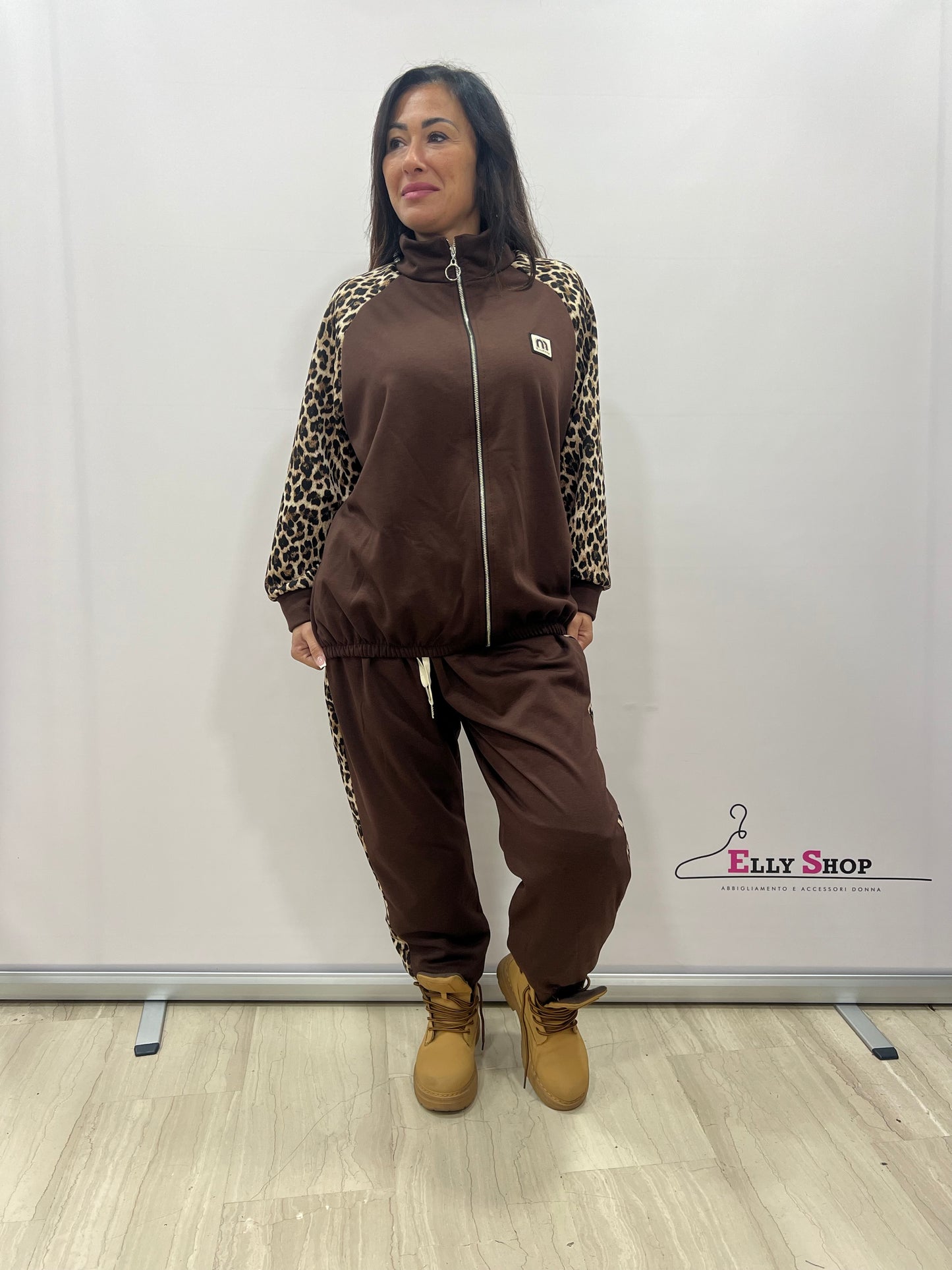 Tuta curvy donna con dettagli animalier