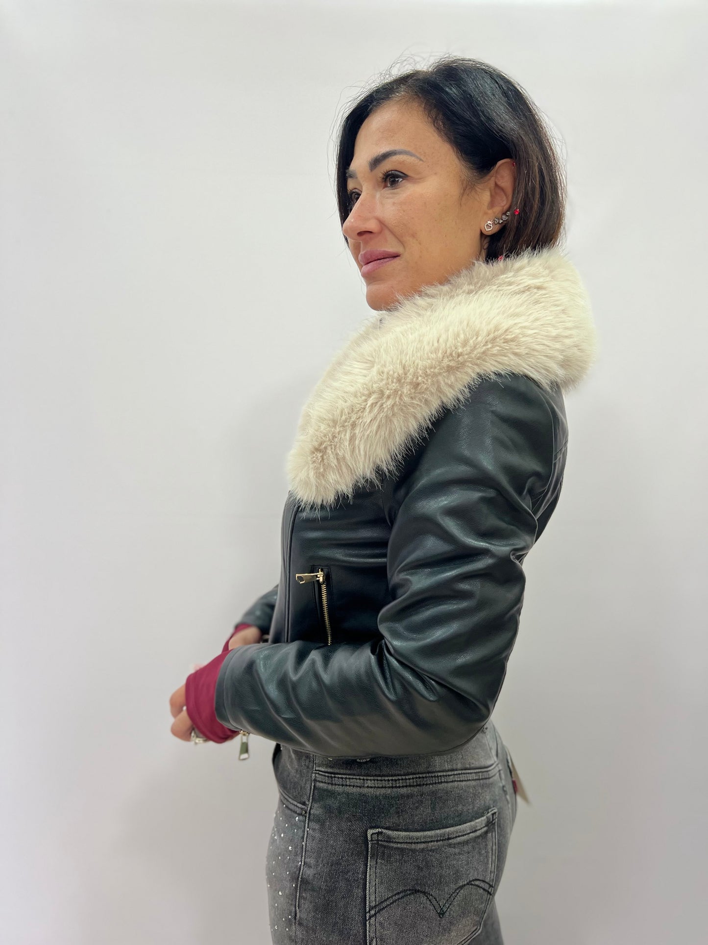 Chiodo donna con pelliccia removibile