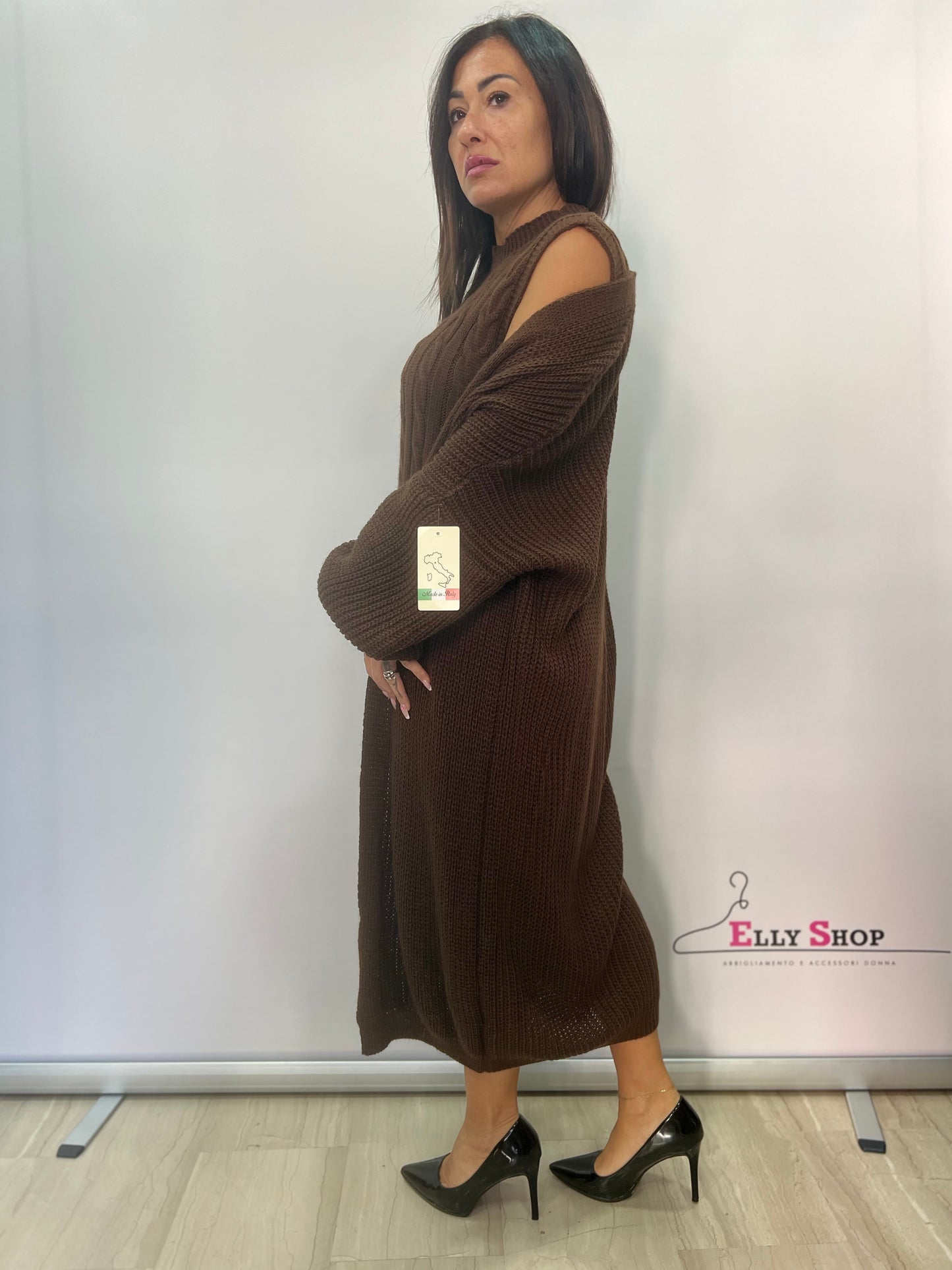 Coordinato abito maglia e cardigan donna