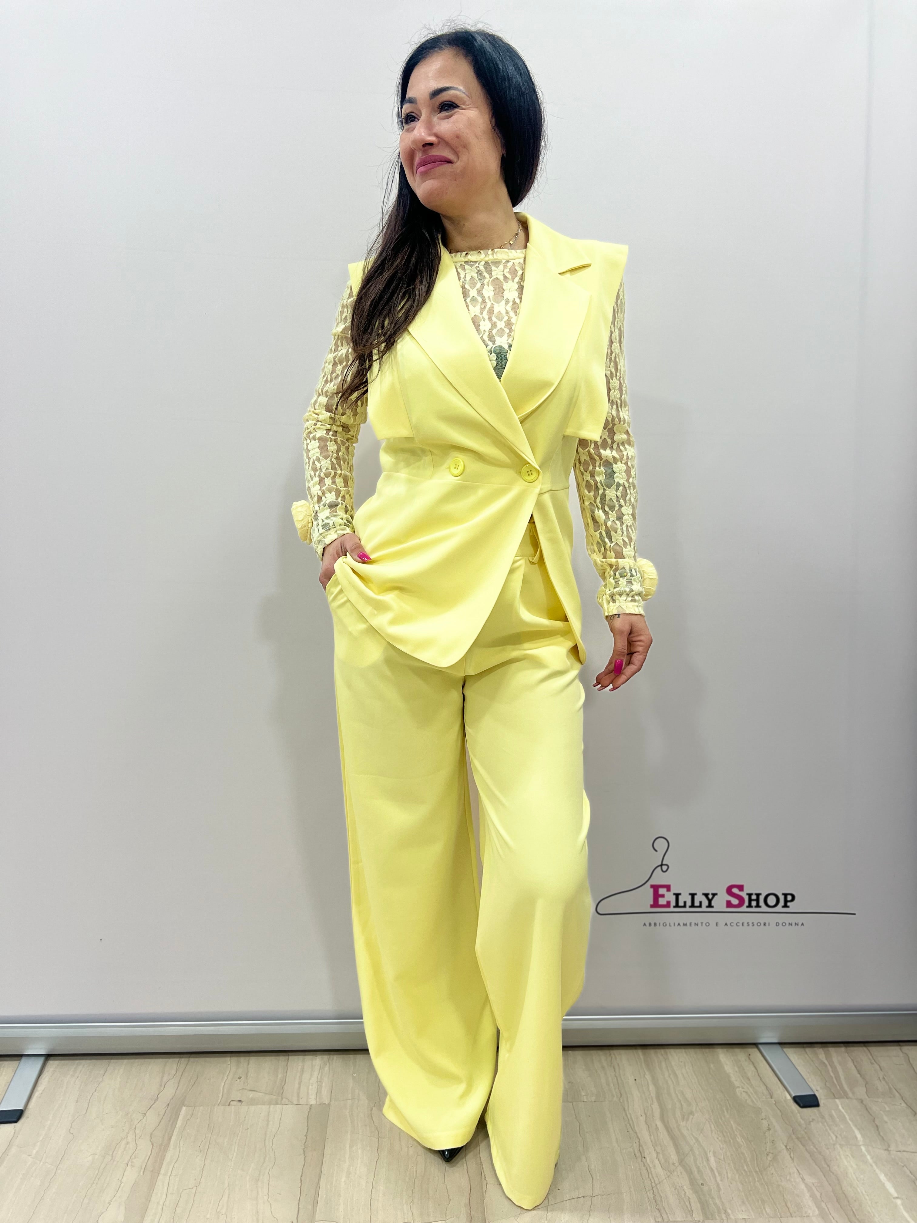 Completo donna elegante gilet e palazzo