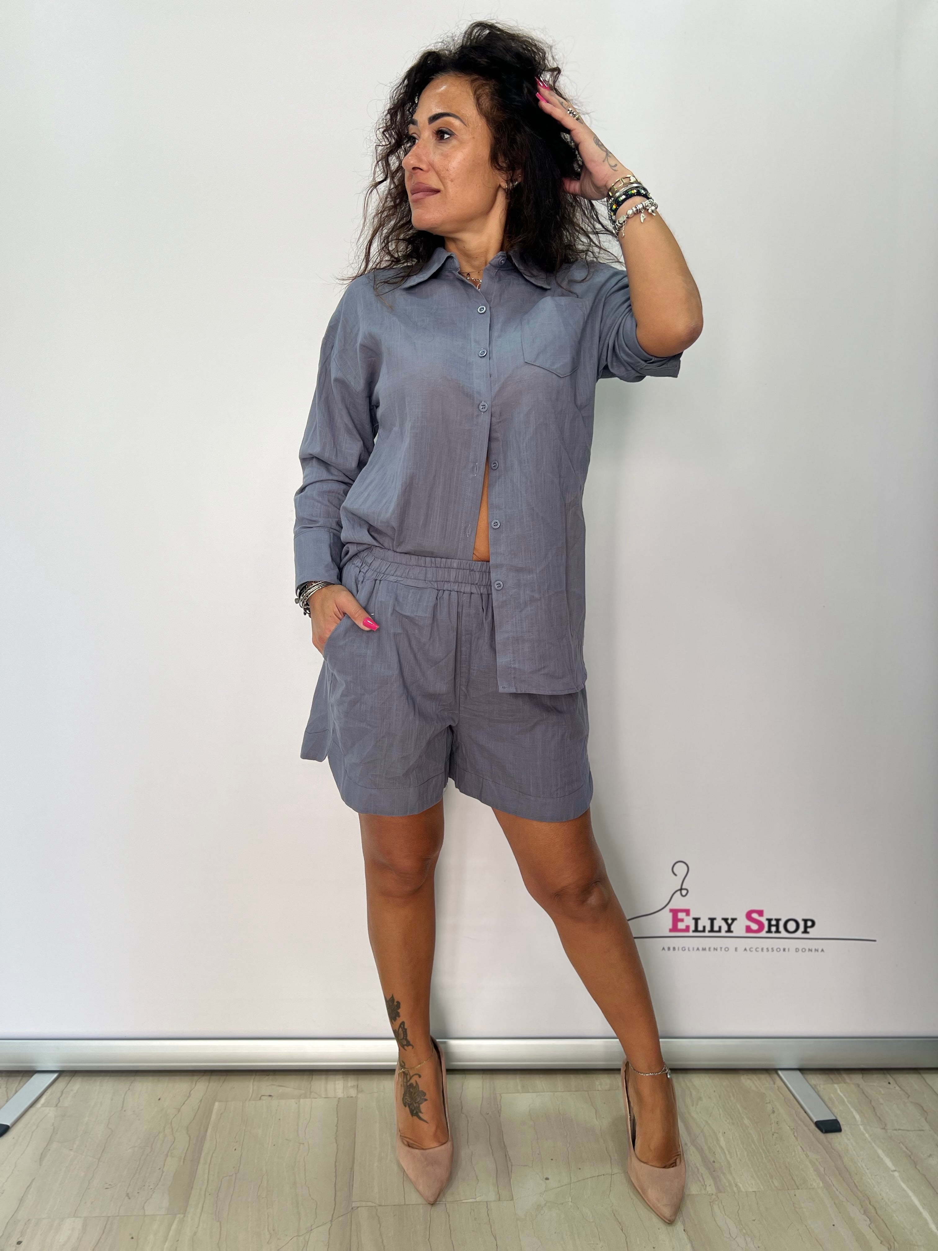 Completo Elsa camicia e shorts donna