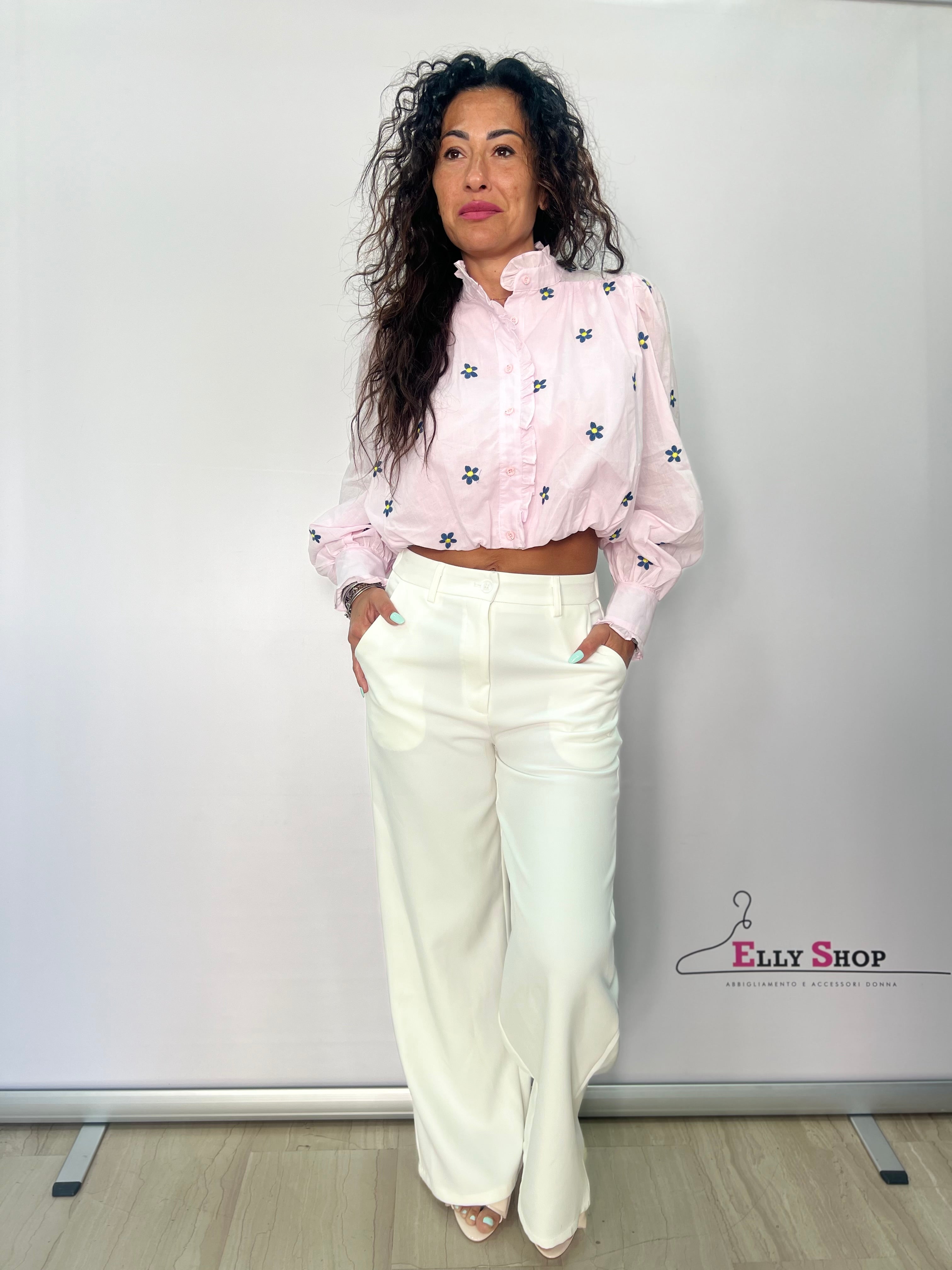 Pantalone palazzo donna elegante vita alta