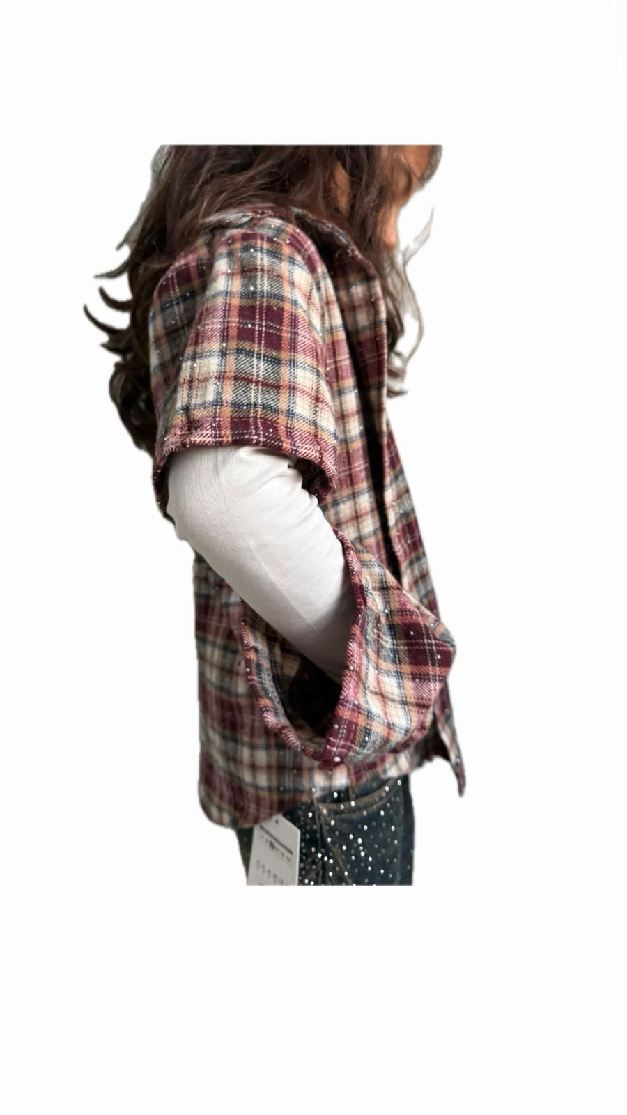 Camicia a quadri bambina maniche apribili