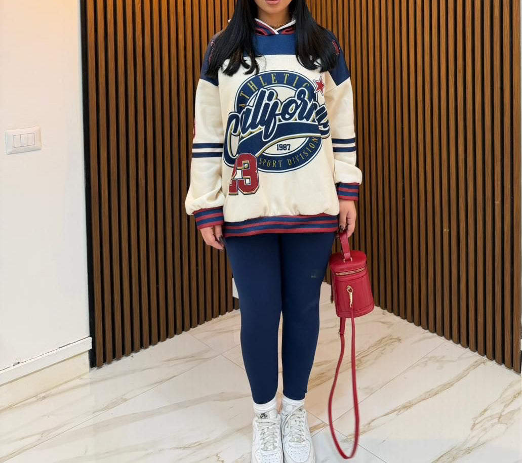 Completo sportivo donna felpa oversize e leggings