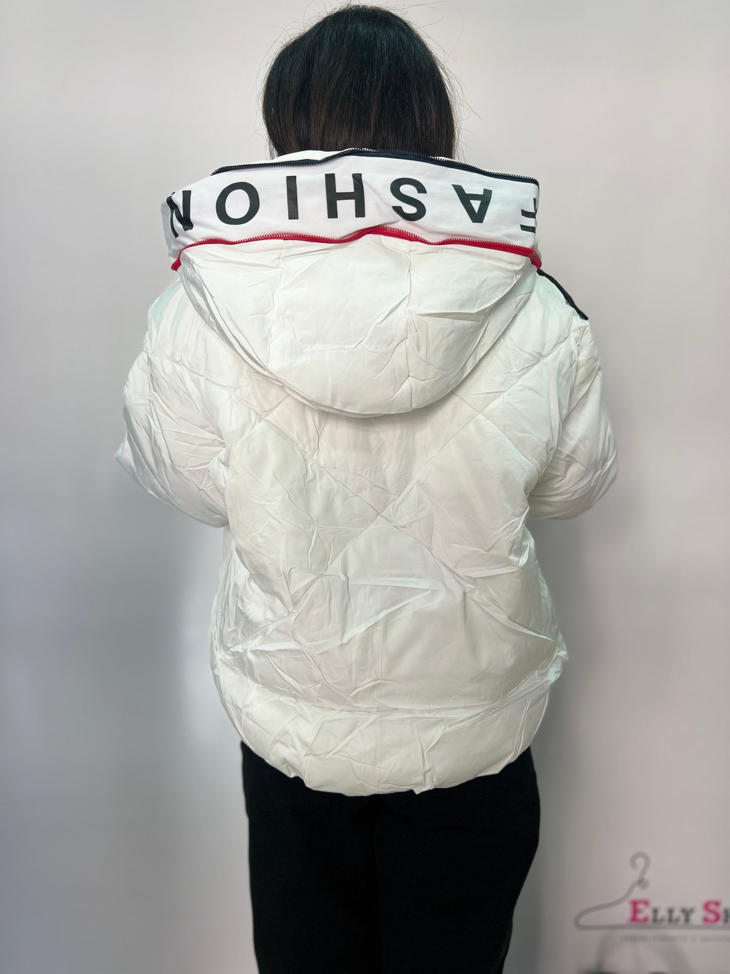 Giubbotto imbottito donna con cappuccio bianco
