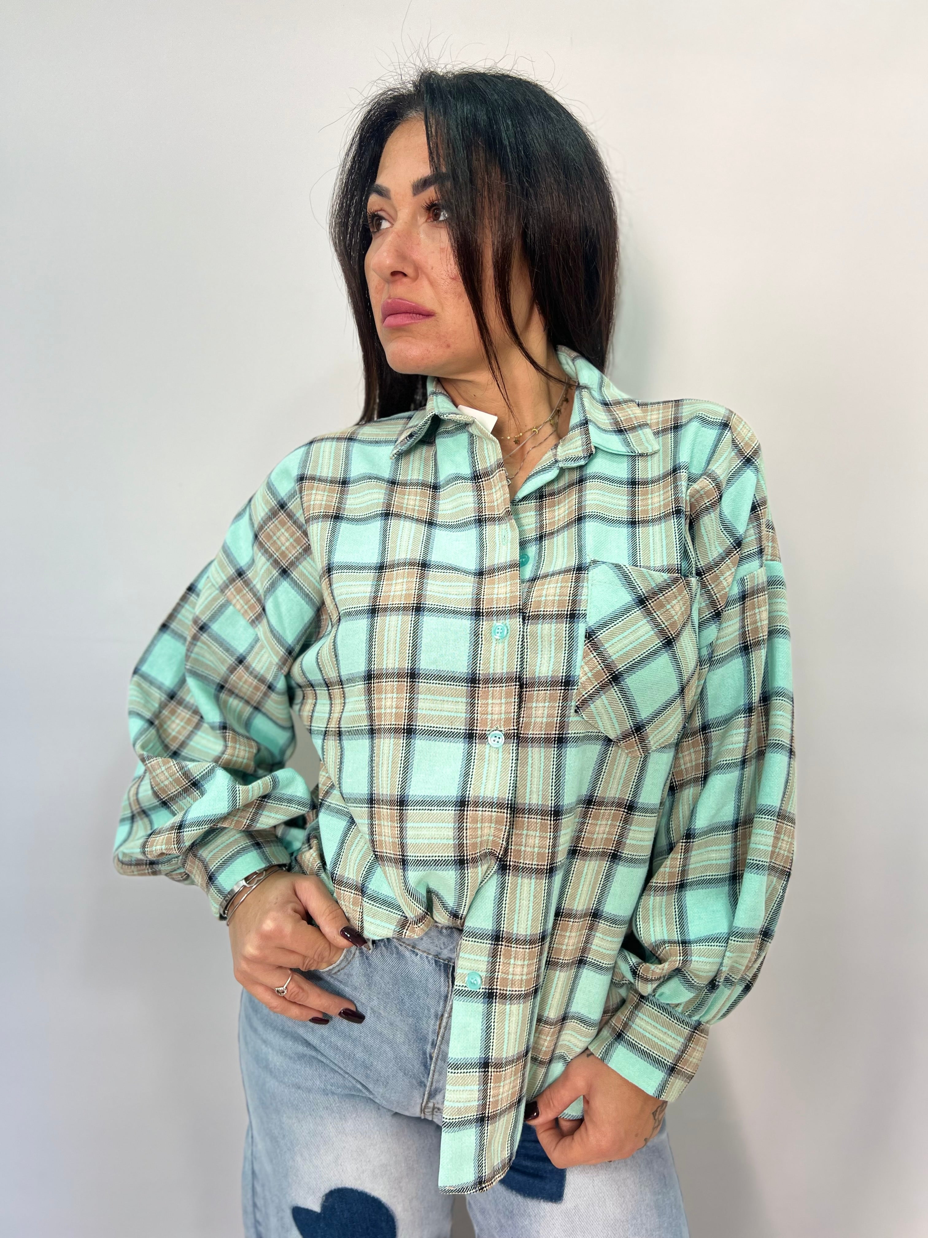 Camicia donna a quadri morbida