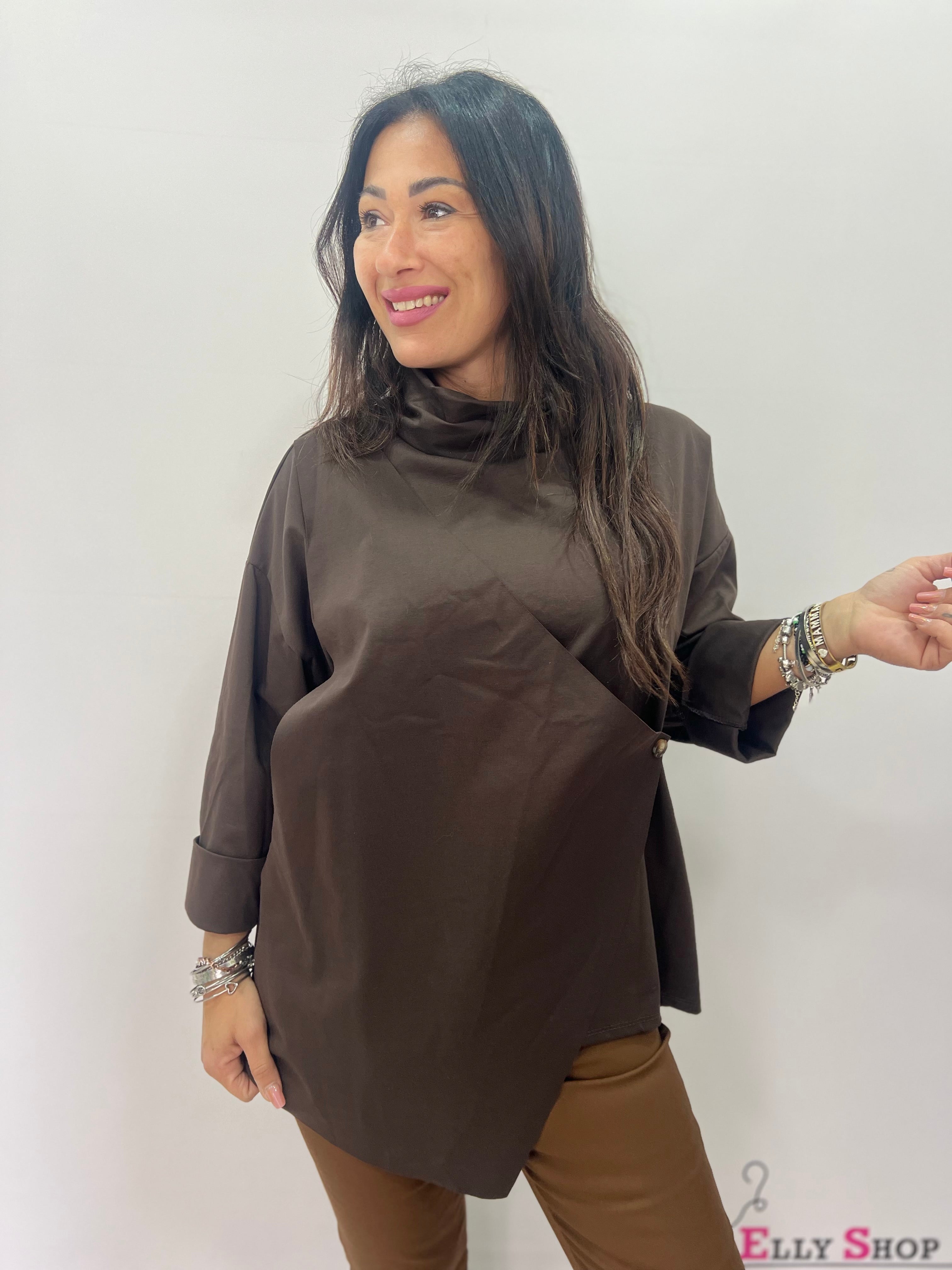 Blusa oversize asimmetrica elegante donna