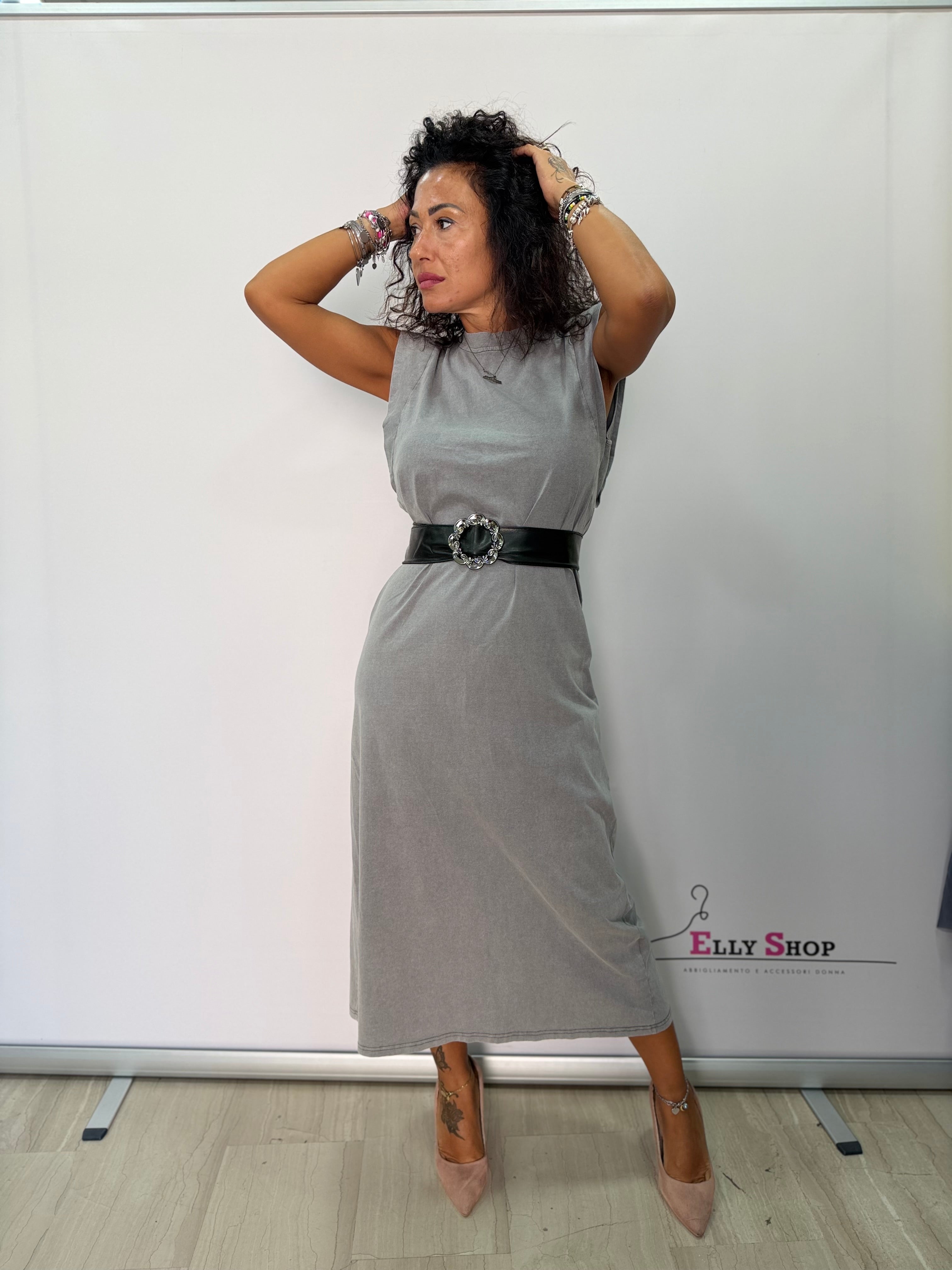 Abito Lungo Donna Spalline Strutturate