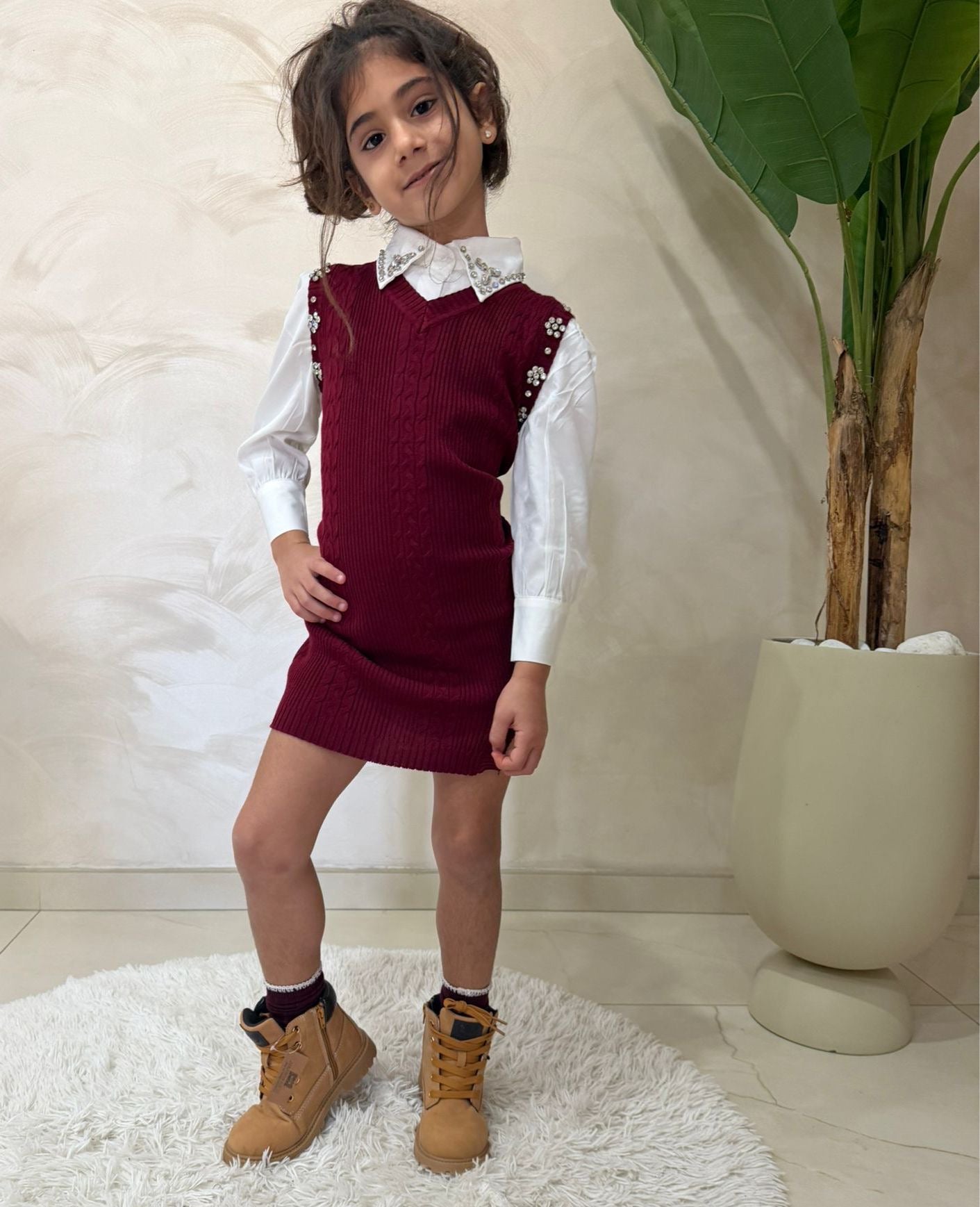 Completo elegante bambina abito e camicia