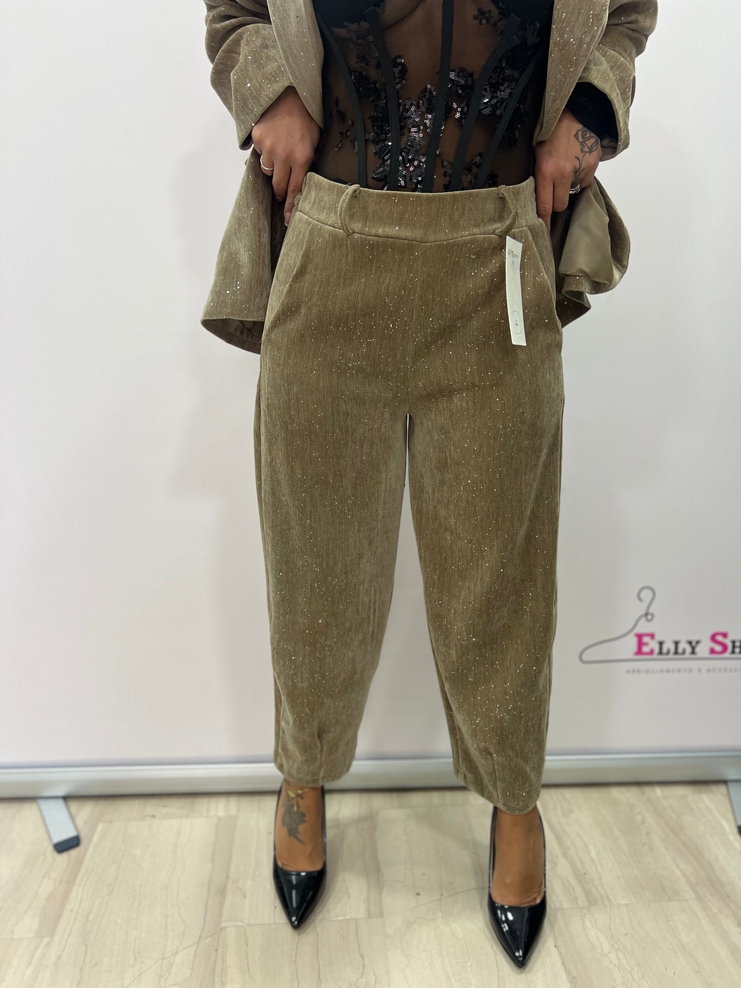 Completo donna elegante glitter two-piece