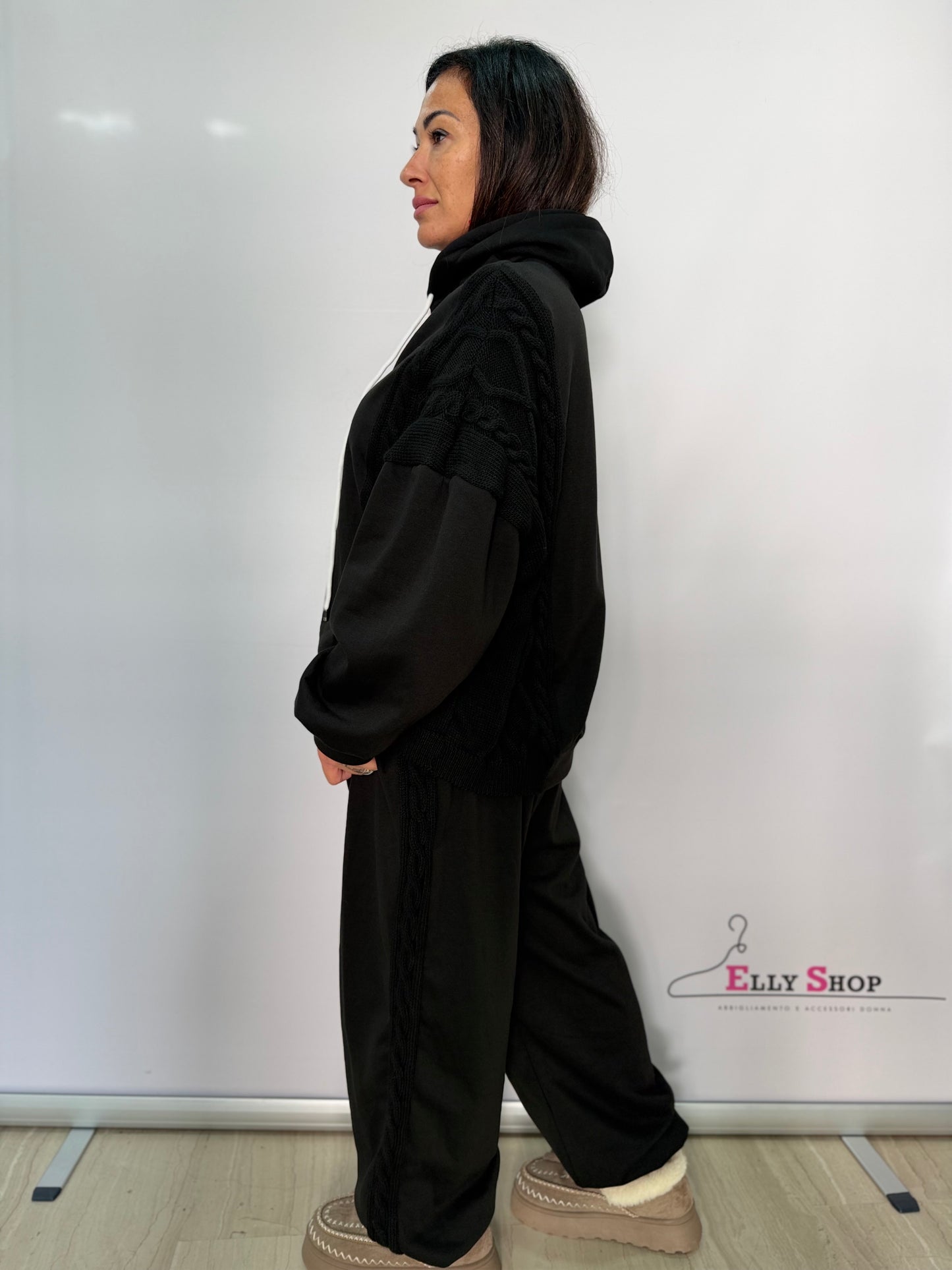 Completo donna curvy felpa e pantalone casual