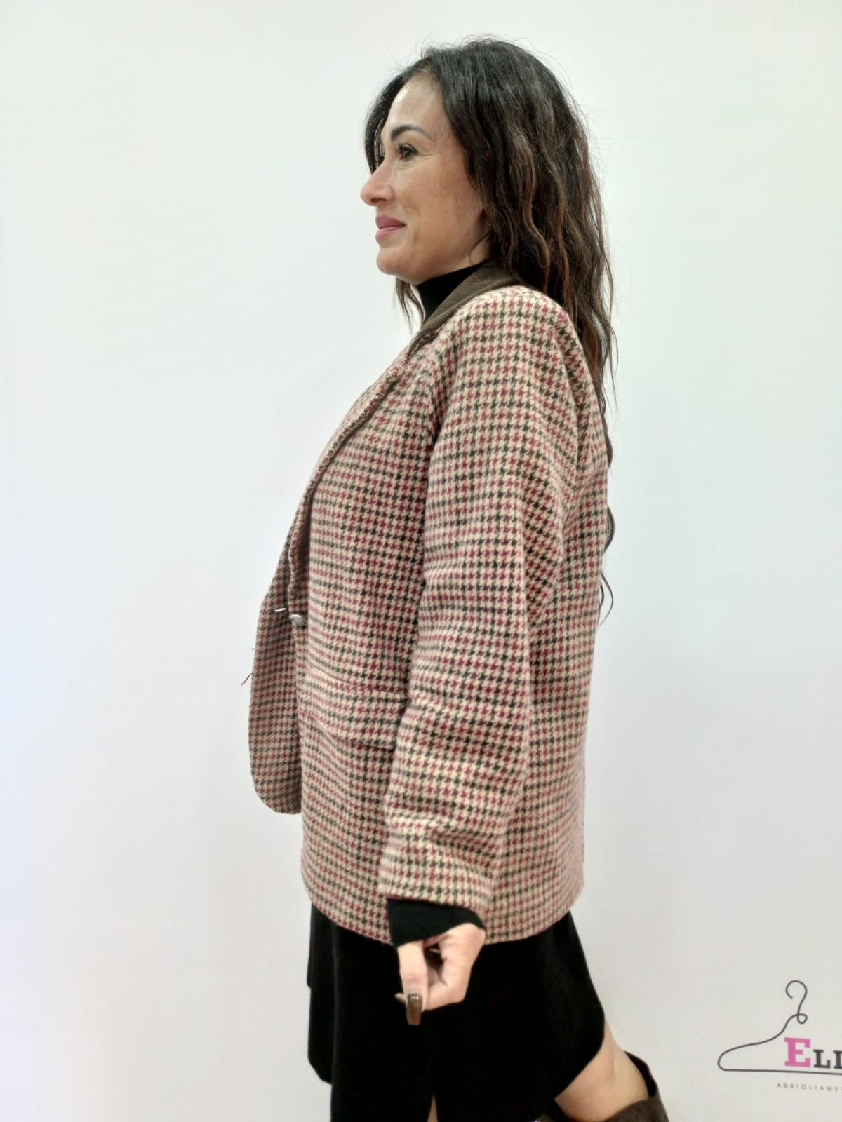 Blazer donna pied de poule con orsetto