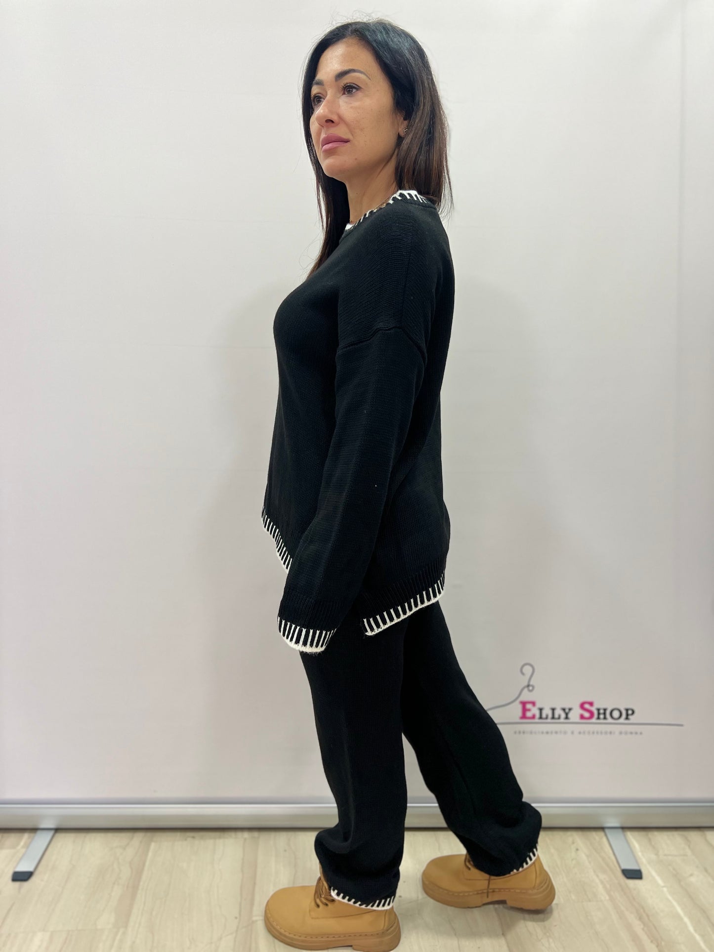 Completo donna in maglia due pezzi casual chic