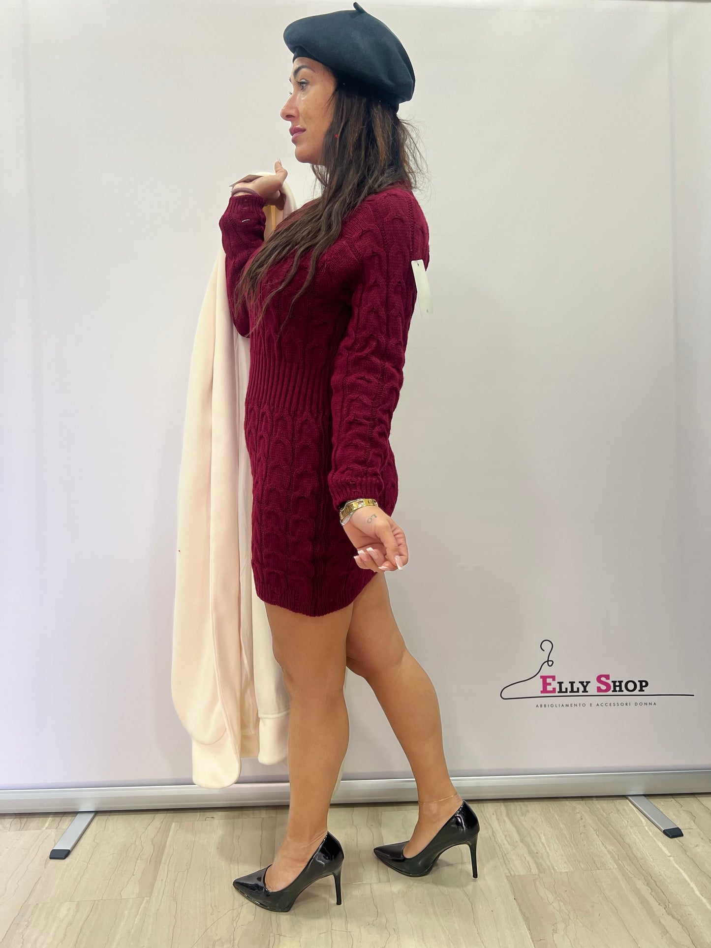 Abito Maglia Corto Treccia Donna